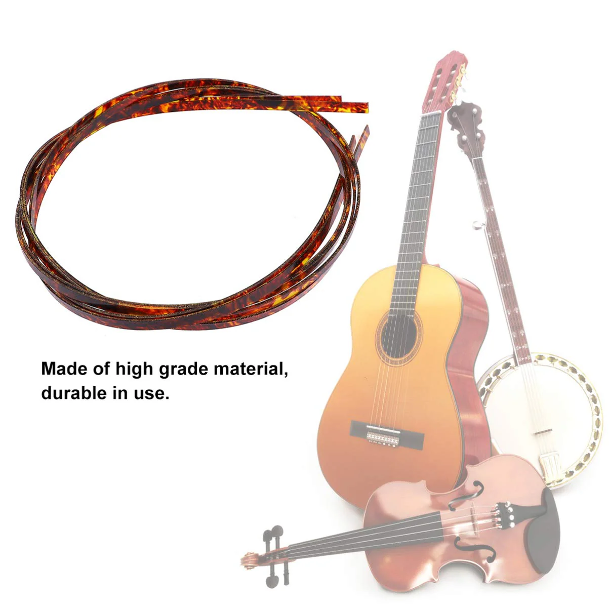 HEALLILY 2pcs Plastic Binding Purfling Strip for Guitar Acoustic Classical Guitar Bass Strip Body Binding Inlay (Brown) White Guitar Brown - Image 4