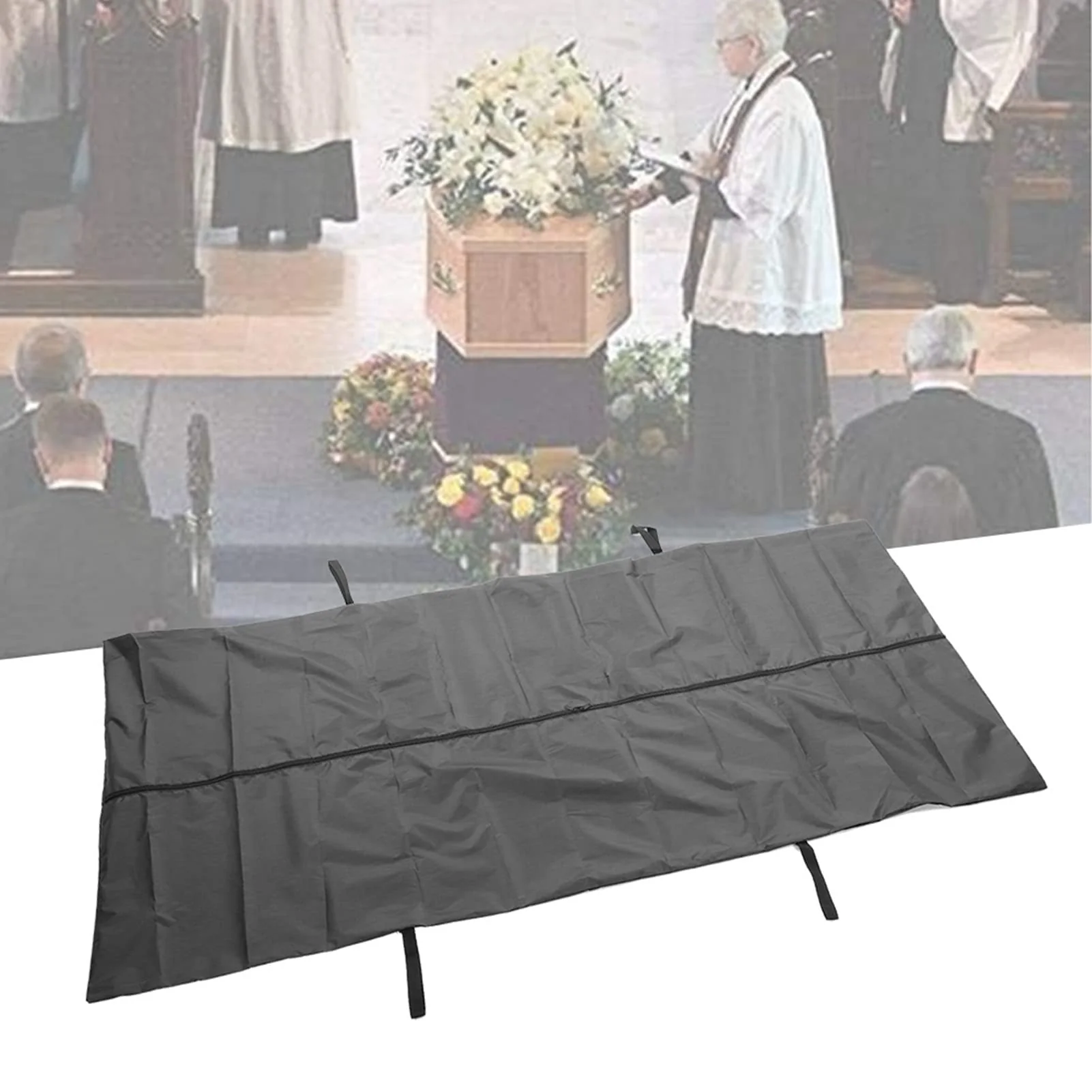 HEEPDD Body bag, black body bag for emergency, body bag made of Oxford fabric, 210D silver coated, waterproof bag with 4 side handles, zip in the (210 x 75 cm) - Image 8