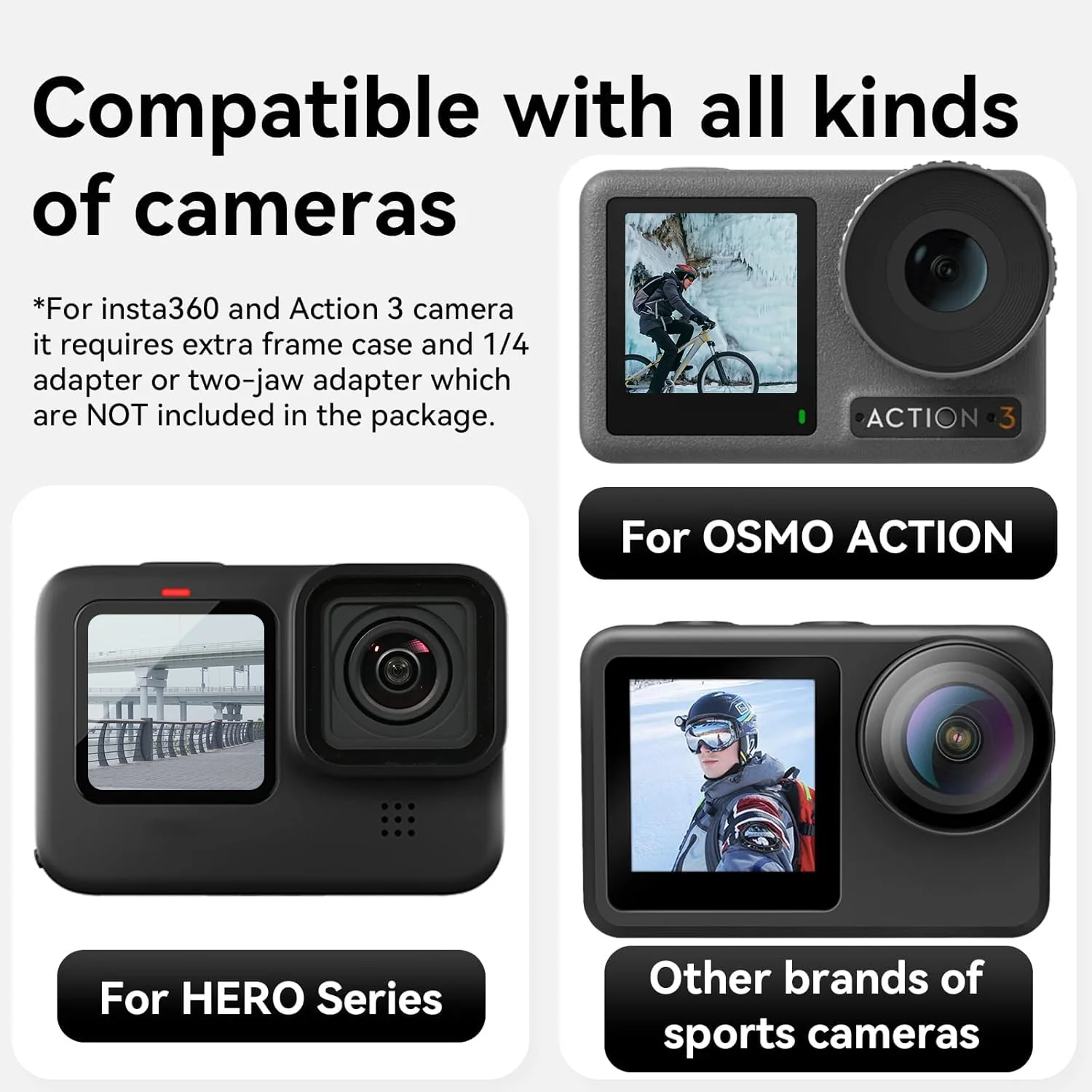 Helmet Mount for GoPro, Motorcycle Chin Strap Attachment with Extension J Hook Dirt Bike Holder Mounting Accessories for Go Pro Max Hero 13 12 11 10 9 8 Insta360 X3 GO3 DJI Action 5 Pro Action 3 4 - Image 4