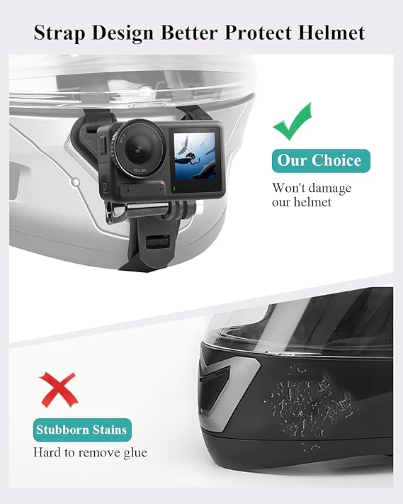 Helmet Mount for GoPro, Motorcycle Chin Strap Attachment with Extension J Hook Dirt Bike Holder Mounting Accessories for Go Pro Max Hero 13 12 11 10 9 8 Insta360 X3 GO3 DJI Action 5 Pro Action 3 4 - Image 5