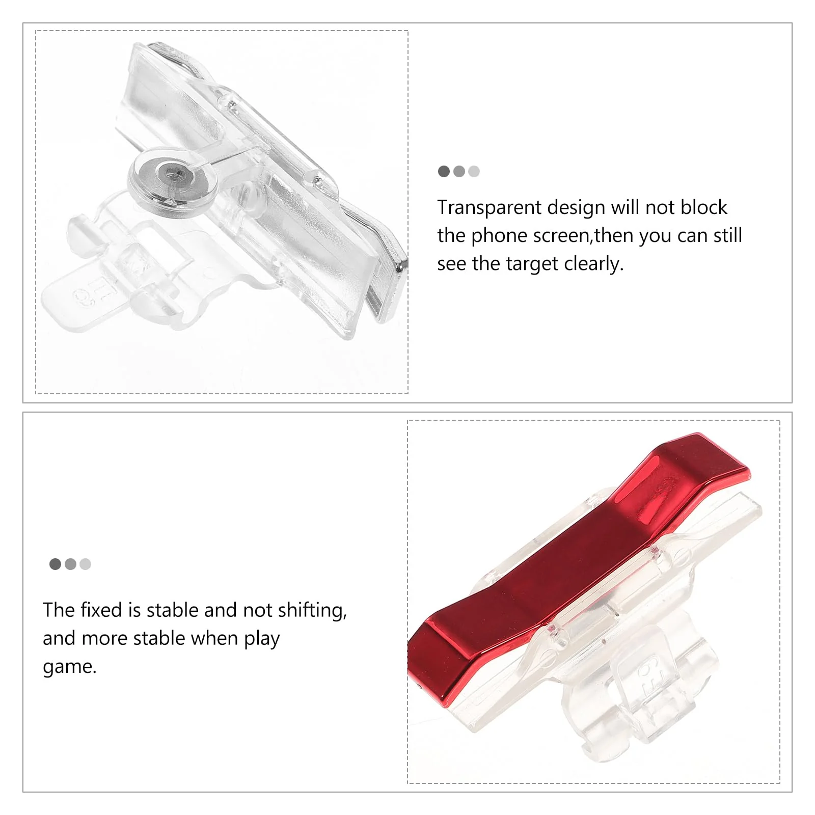 Hemobllo Mobile Game Controller Buttons - 2 Pairs of Metal Joystick Triggers - Image 2