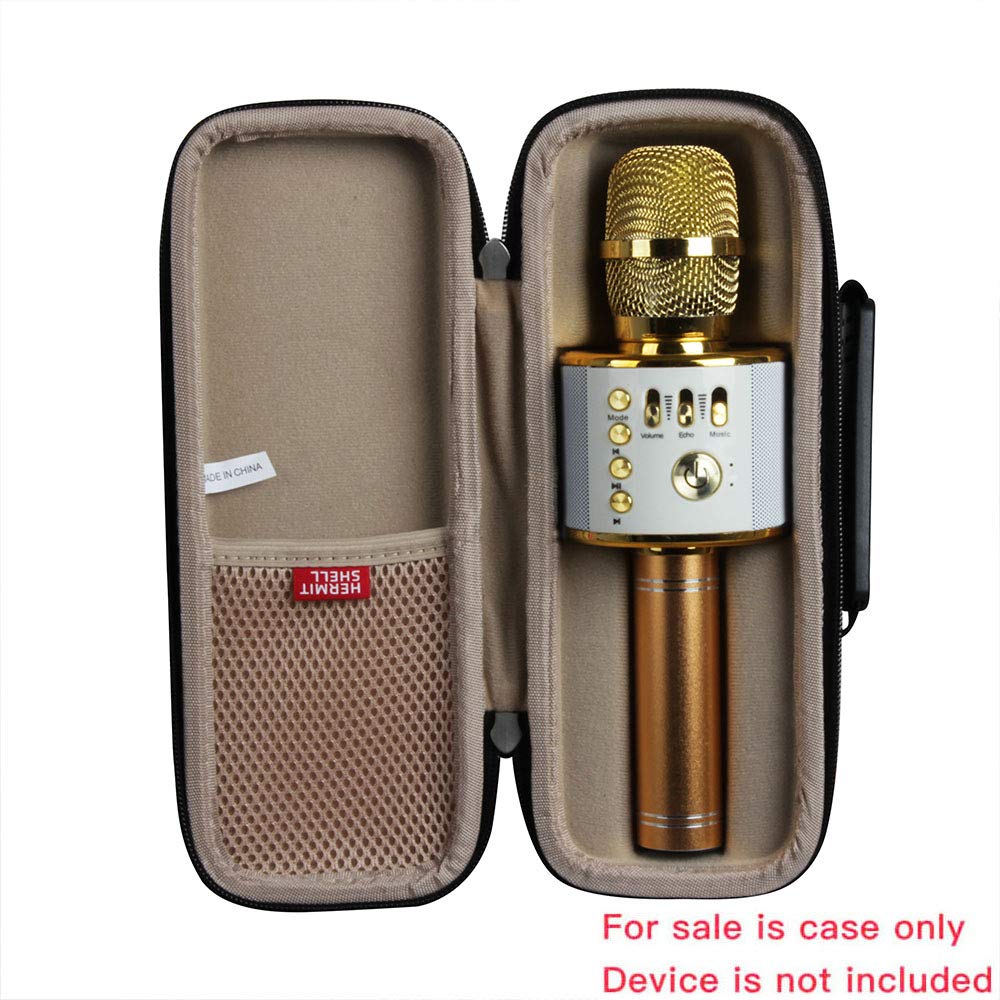 Hermitshell Hard Travel Case for BONAOK/BlueFire/Amazmic/Move2Play Wireless Bluetooth Karaoke Microphone 3-in-1 Portable Handheld Karaoke Mic Speaker Machine (Black+Gold) Black+Gold - Image 2