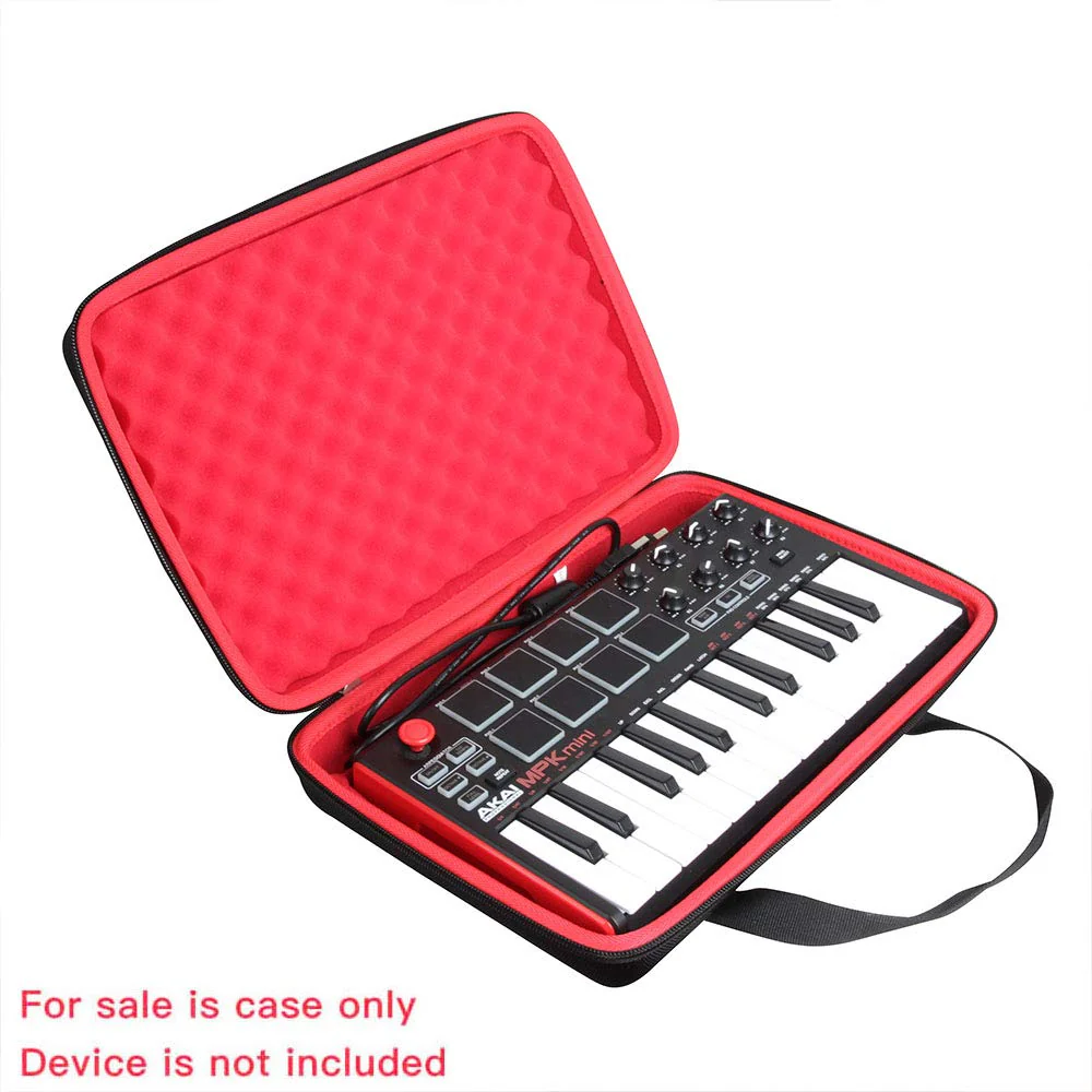 Hermitshell Hard Travel Case Professional MPK Mini MKII 25-Key Portable USB MIDI Keyboard (Black+Red) Black+Red - Image 2