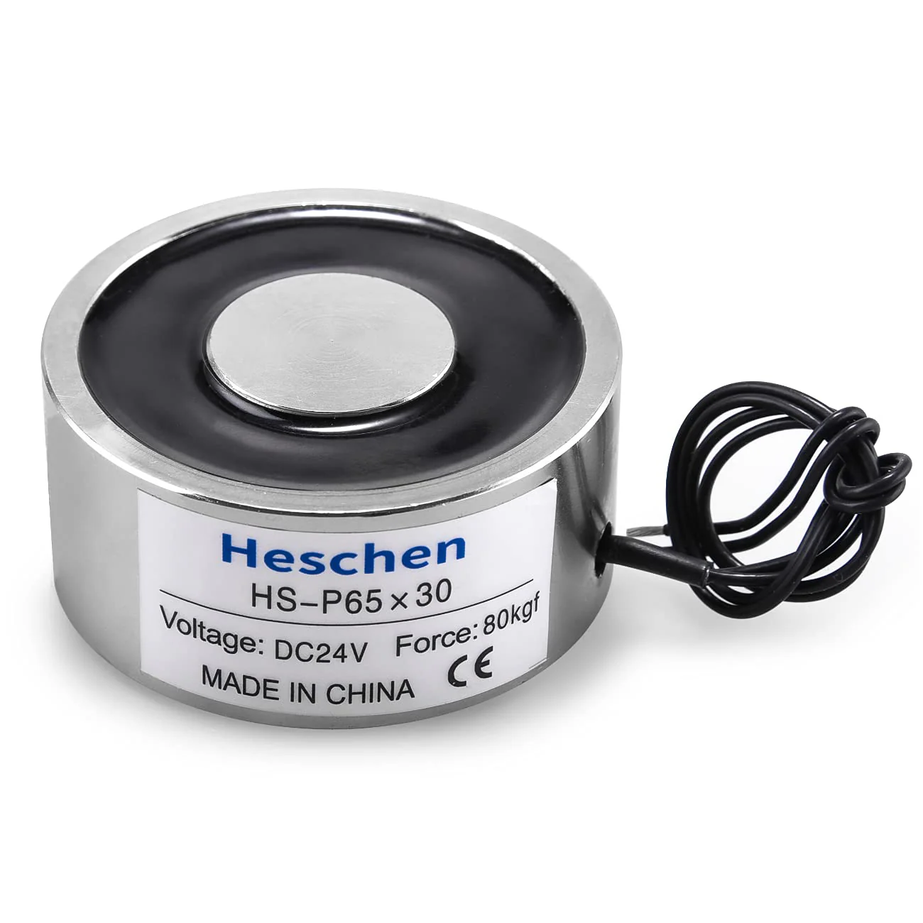 Heschen Elektromagneten Magnet P65/30, OD: 65 mm Solenoid Valve DC 24 V 80Kg/176 lb