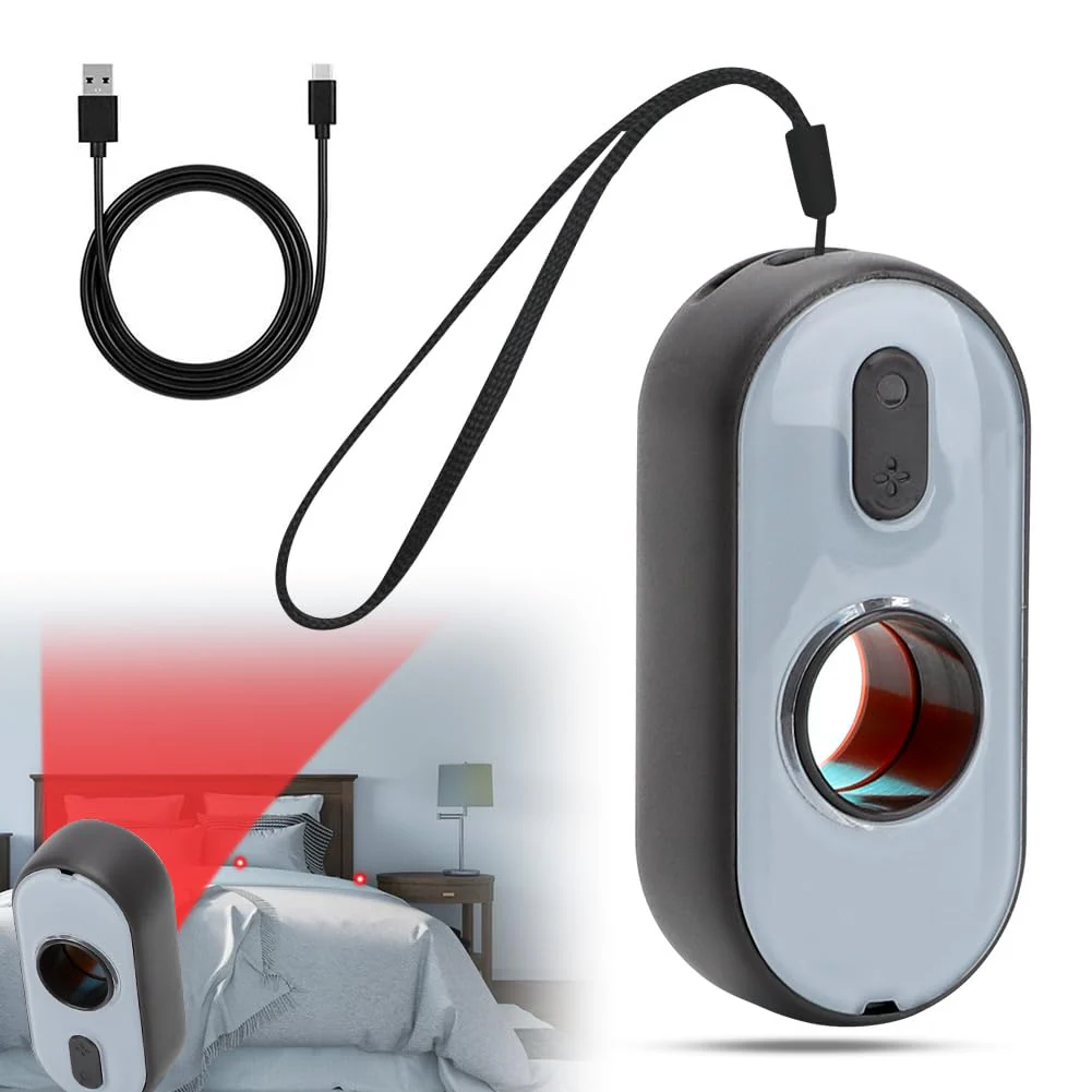 Hidden Camera Detector, 3-in-1 Bug Detector with Vibration Alarm and LED Torch, Anti-Spy Infrared Scanner, Hidden Cameras Detection, Hidden Camera Detector Anti-Spy for Hotel (Black) Black