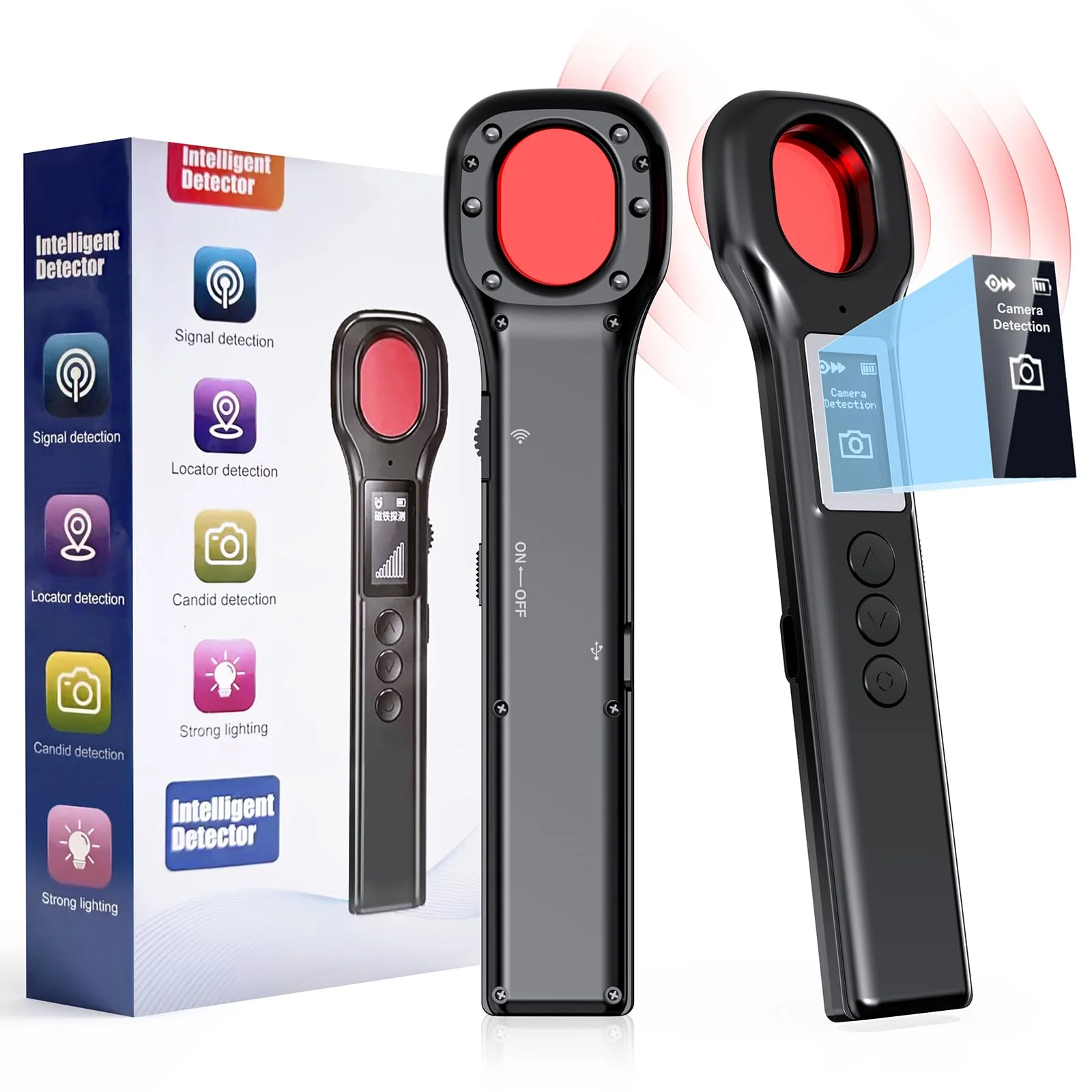 Hidden Camera Detectors, 2024 Camera Detector with Display Screen, Hidden Bug and Camera Detector, Anti Spy RF Detector for Home Office Travel, 5 Levels Sensitivity 4 Modes