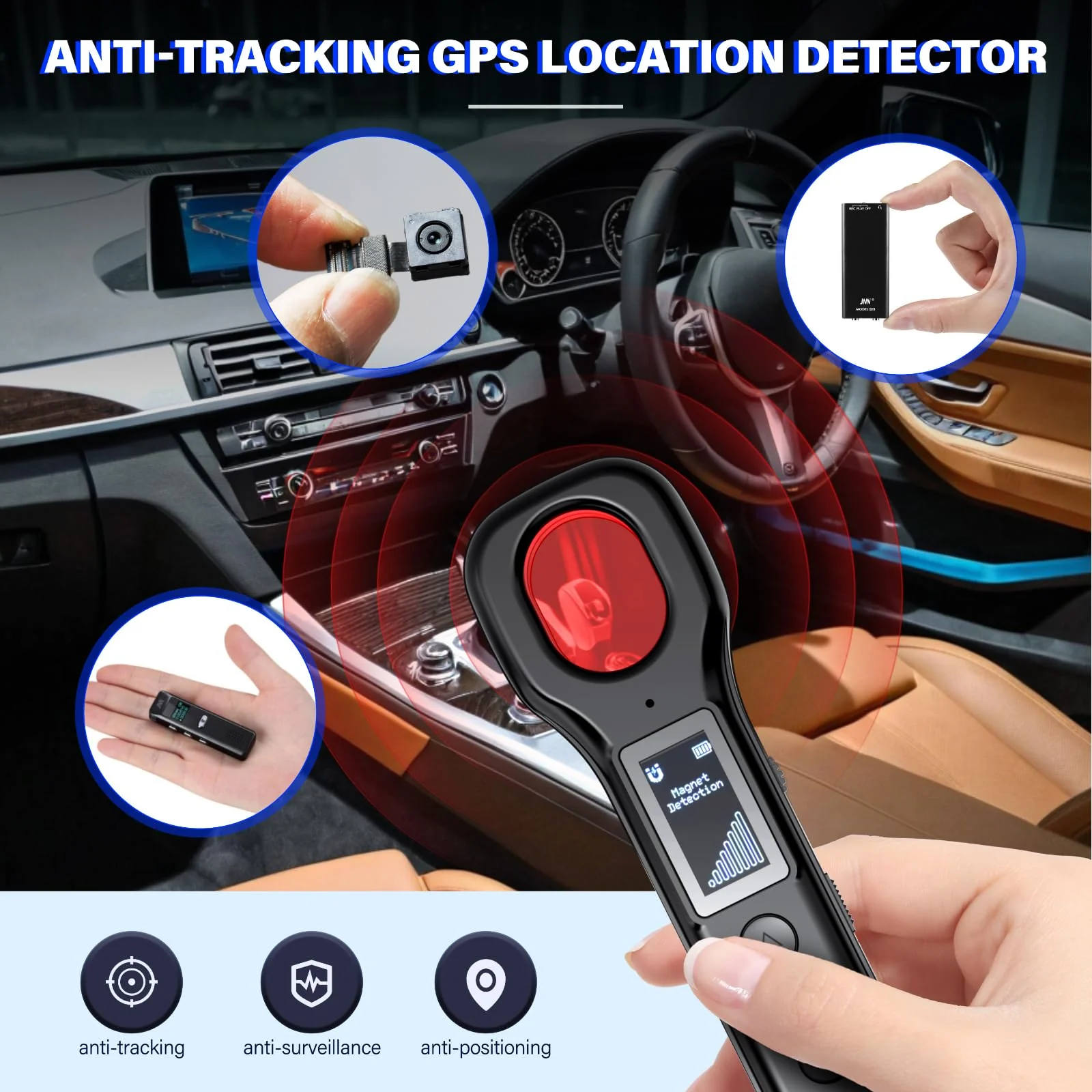 Hidden Camera Detectors, 2024 Camera Detector with Display Screen, Hidden Bug and Camera Detector, Anti Spy RF Detector for Home Office Travel, 5 Levels Sensitivity 4 Modes - Image 4