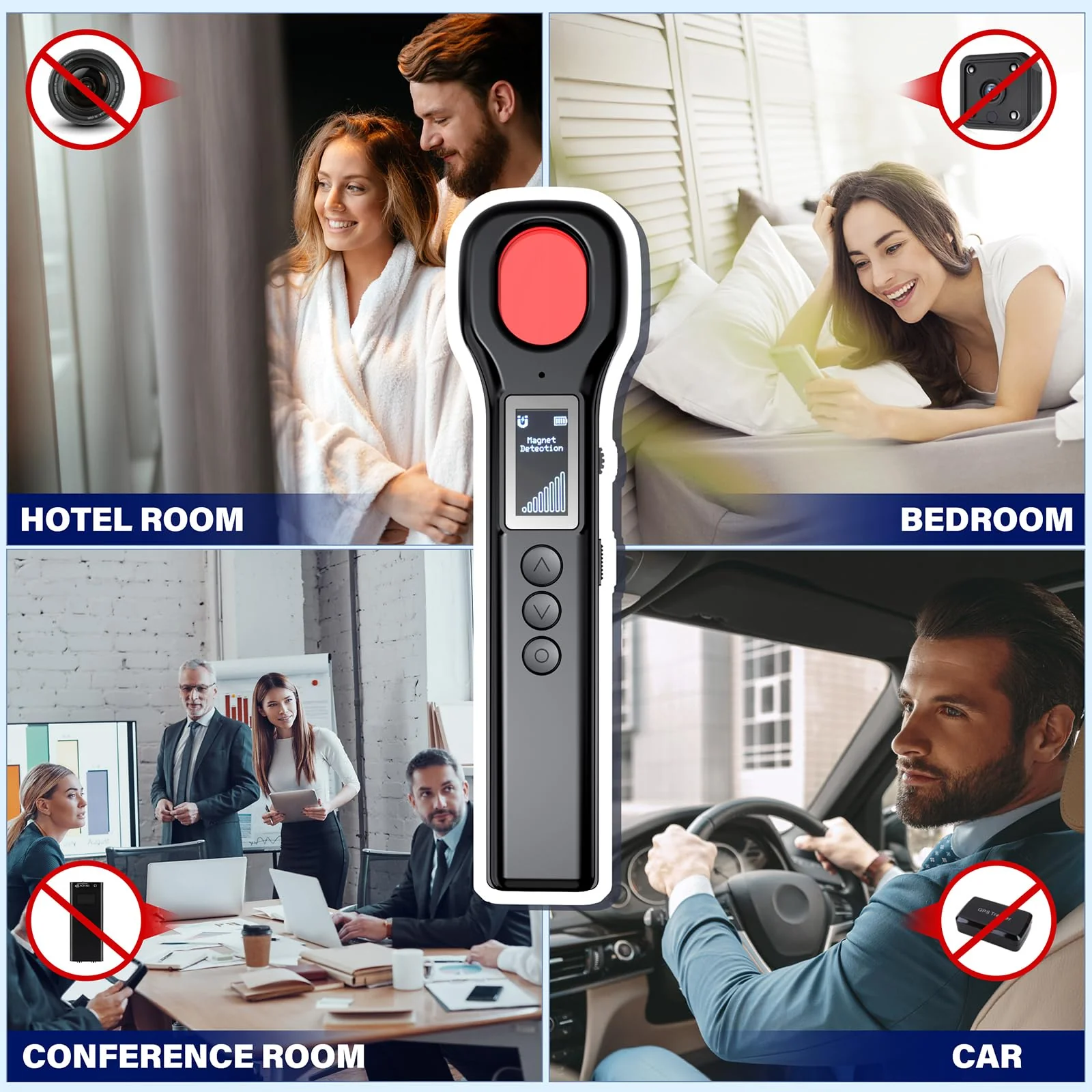 Hidden Camera Detectors, 2024 Camera Detector with Display Screen, Hidden Bug and Camera Detector, Anti Spy RF Detector for Home Office Travel, 5 Levels Sensitivity 4 Modes - Image 5