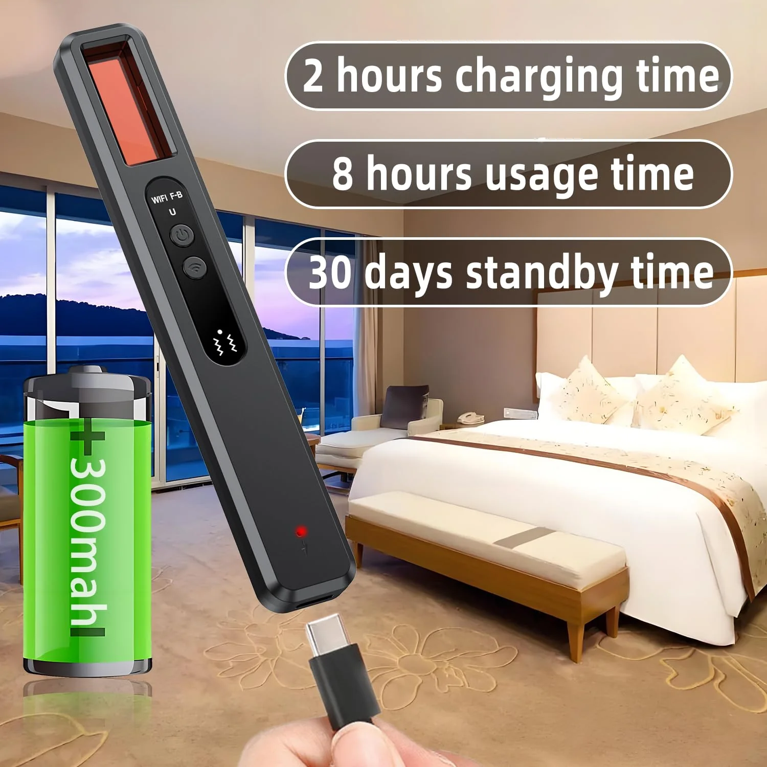 Hidden Camera Detectors Camera Detector - Magnet Detector Vibration Detecting RF Wireless Signal Scanner for Home/Office/Travel/Hotel, 4 Levels Sensitivity 4 Modes - Image 7