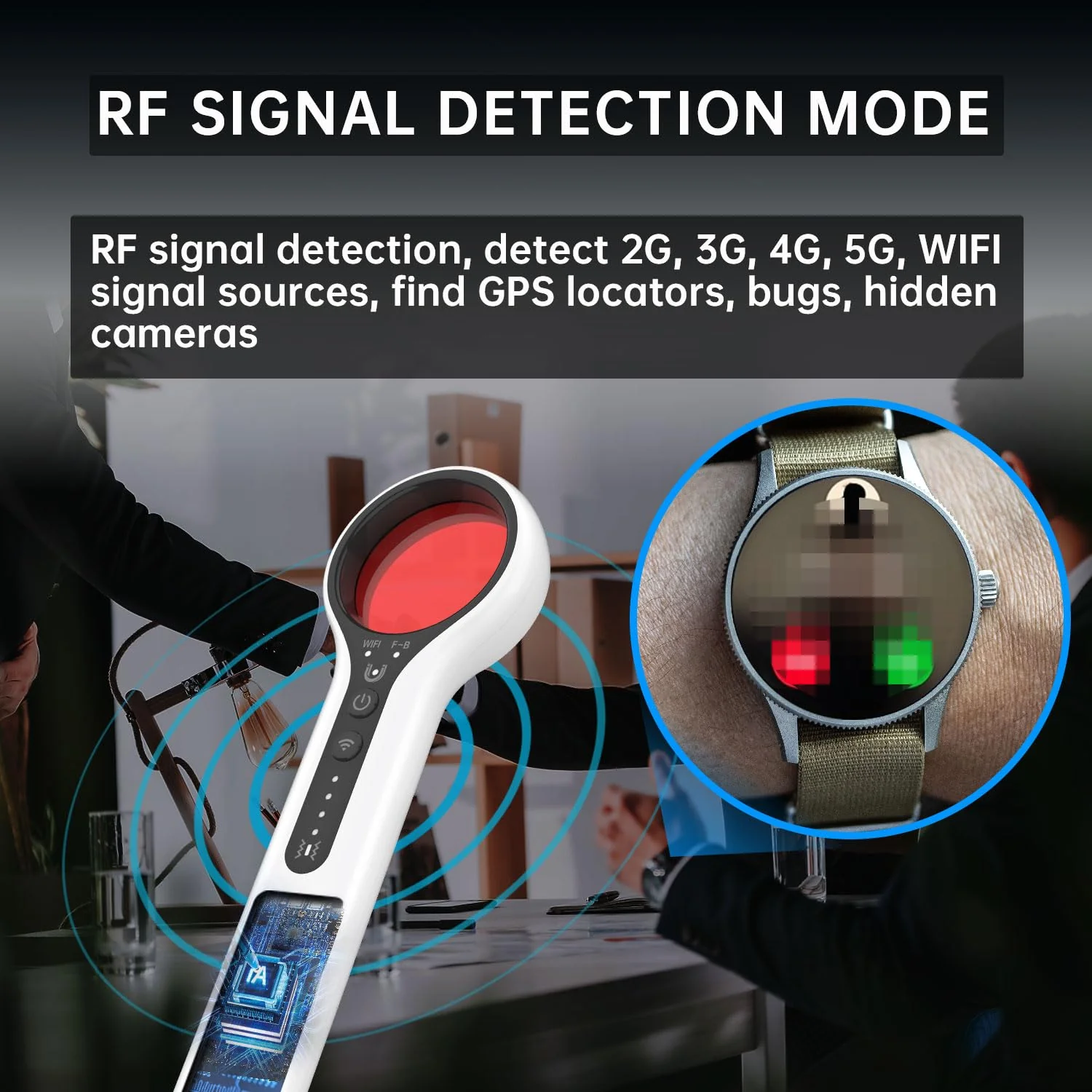 Hidden Camera Detectors Detector - Anti Spy Cameras Bug RF GPS Tracker Detector Magnet Detection Vibration Detection Sound Vibration Light 3 Kinds of Prompts for Car Indoor Outdoor Hotel K3 Pro+ - Image 4