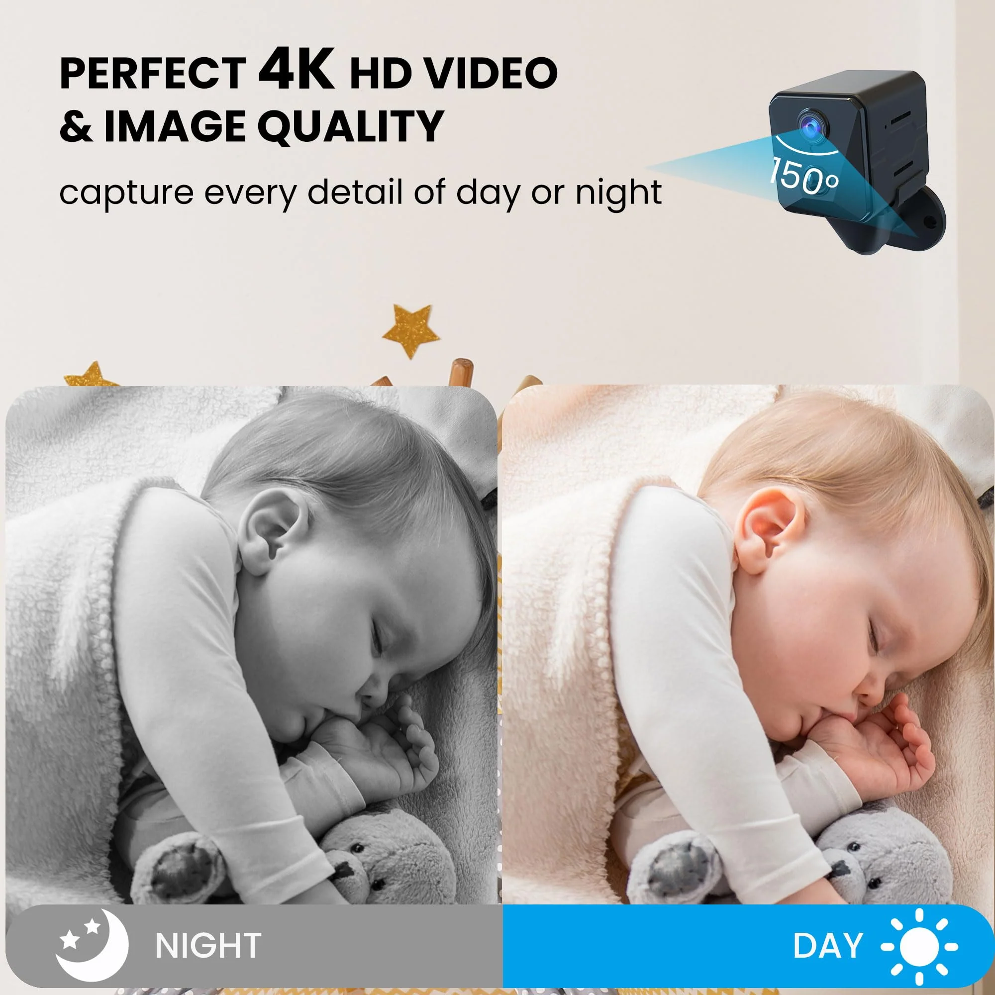 Hidden Spy Camera, 2K WiFi Mini Camera, 100 Days Standby Battery Life, Cloud & SD Storage, Clear Night Vision, AI Motion Detection, Real-Time Record Security Wireless Camera Nanny Cam - Image 3