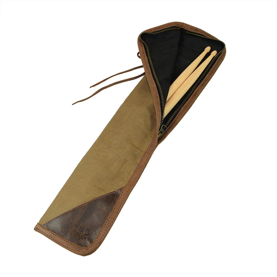 Hide & Drink, Waxed Canvas Drumstick Bag/Drummer Stick Bag Holder/Musician's Essentials Handmade :: Fatigue