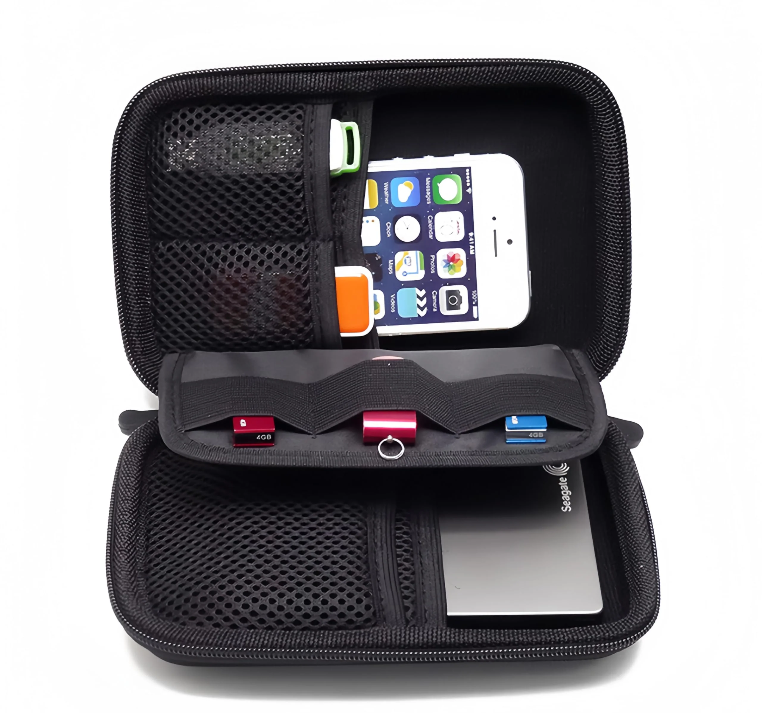 Higher Quality Hard Drive case 2.5 inch External Drive Storage Carrying Bag Travel Cable Organizer Bag Electronic Organizer Travel case Travel Essentials (1 Black Cable Organizer Bag ) - Image 3