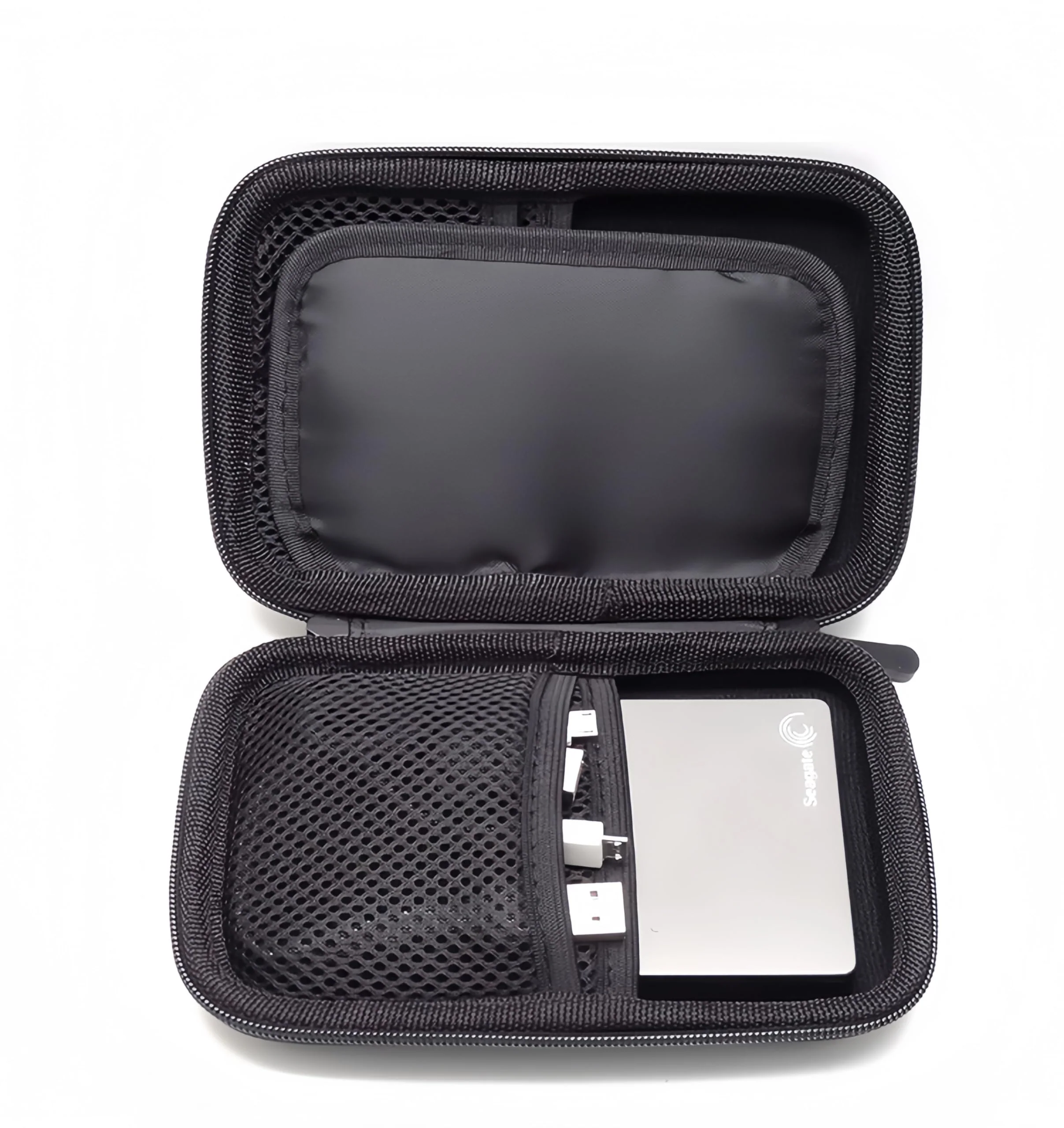 Higher Quality Hard Drive case 2.5 inch External Drive Storage Carrying Bag Travel Cable Organizer Bag Electronic Organizer Travel case Travel Essentials (1 Black Cable Organizer Bag ) - Image 4