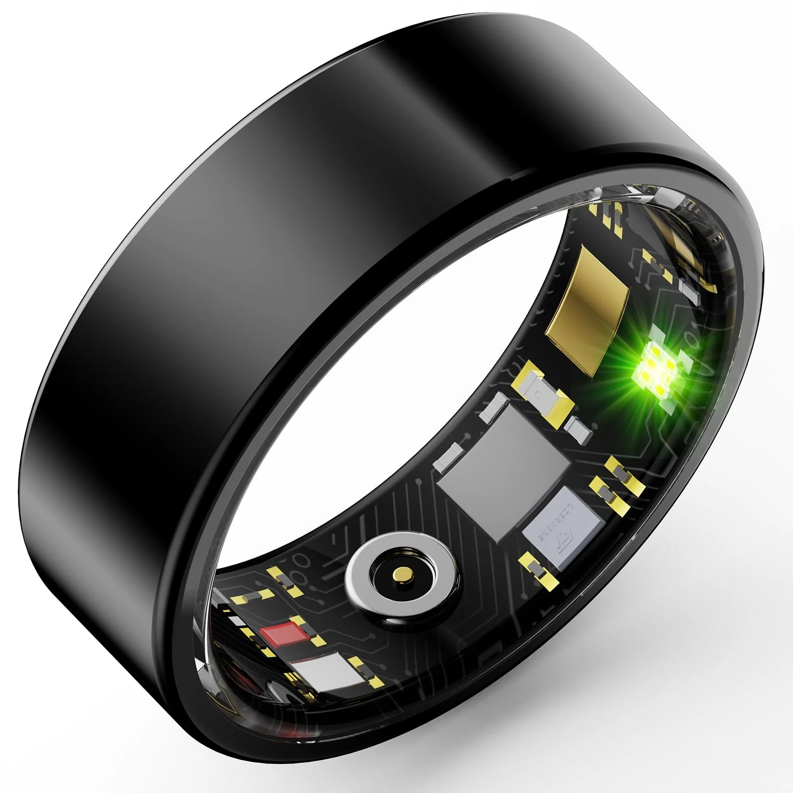 HitTopss Smart Ring, Fitness Tracking Smart Ring with Calories/Heart Rate/Blood Oxygen/Sleep Monitoring, IP68 Waterproof, No APP Subscription (Black,9#) 9# Black