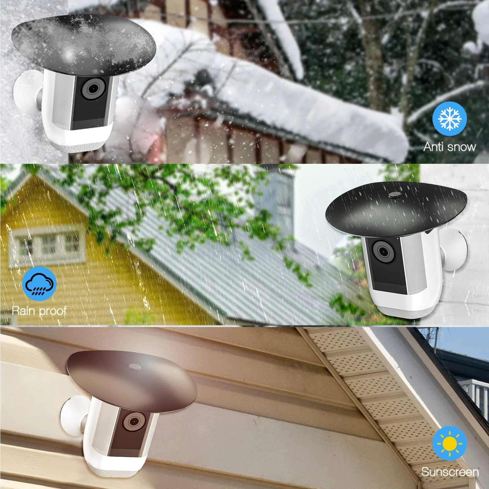 HOLACA Sun Rain Shade Camera Cover for Spotlight Camera Pro, Camera Shield Protective for Resistant UV, Easy to Install Pro,Black - Image 2