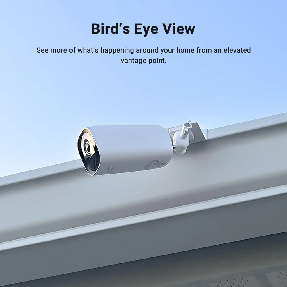 Holicfun Outdoor Security Camera Gutter Mount, Universally Compatible with Ring, Blink, Eufy, Wyze, Google Nest, Arlo, Simplisafe, and More - Down Version, White Down Version (1 Pack) - Image 2