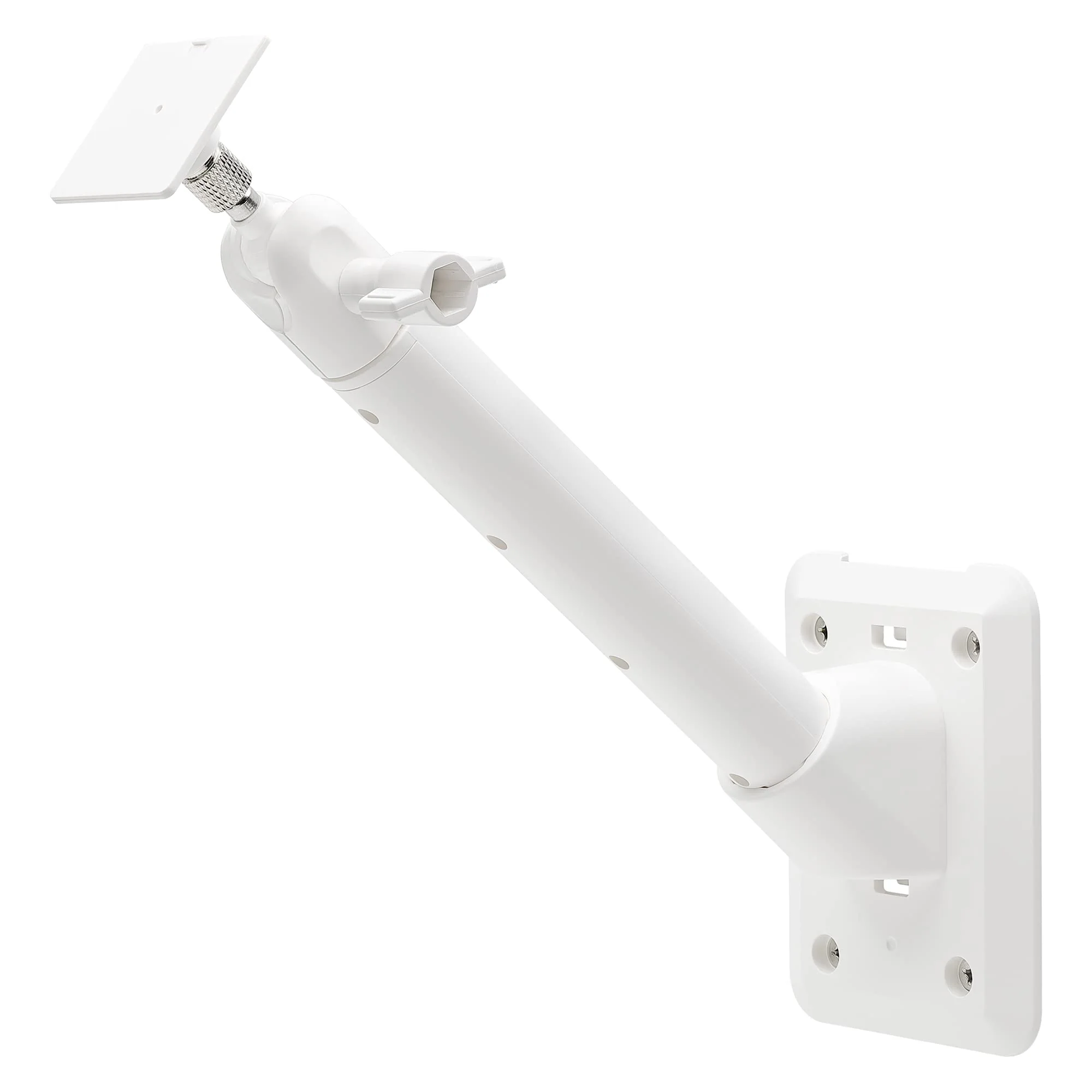 Holicfun Universal Solar Panel Wall Mount for Ring, Eufy, Arlo, Wyze, Reolink Solar Panels and More, Extended Mounting Arm, Multi-Angle Adjustable (White) White