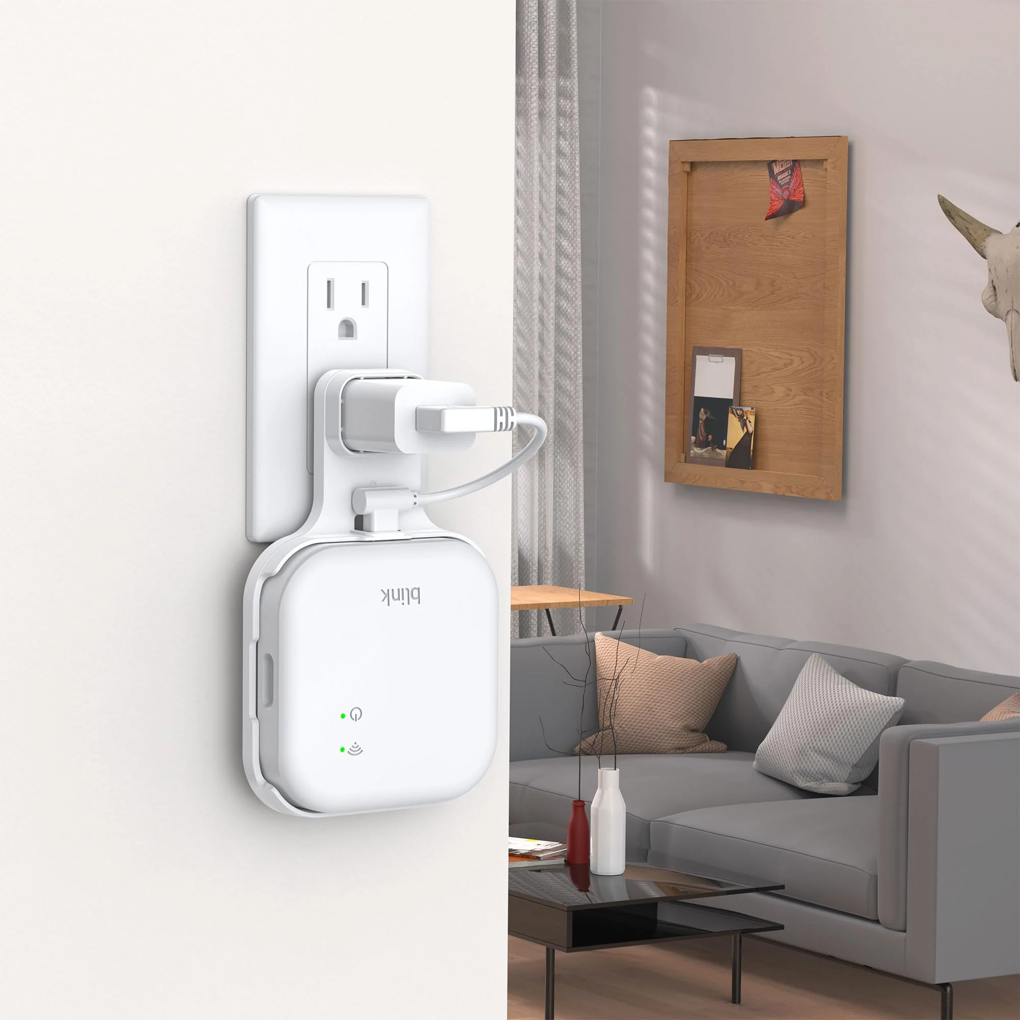 HomeMount Outlet Wall Mount for Blink Sync Module XR with Short Cable, Save Space and Easy Move Wall Holder Mounting Bracket for Blink Outdoor Indoor Home Security Camera, No Messy Wires or Screw white - Image 7