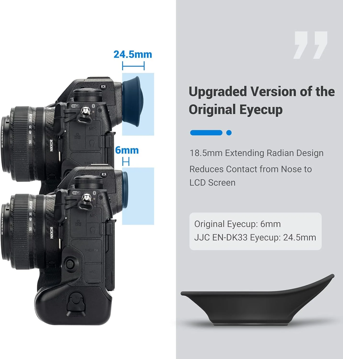 Hoodman Glasses Eyecup for Nikon Z9, Z8 & Zf Mirrorless Cameras For Glasses Eyecup - Image 3