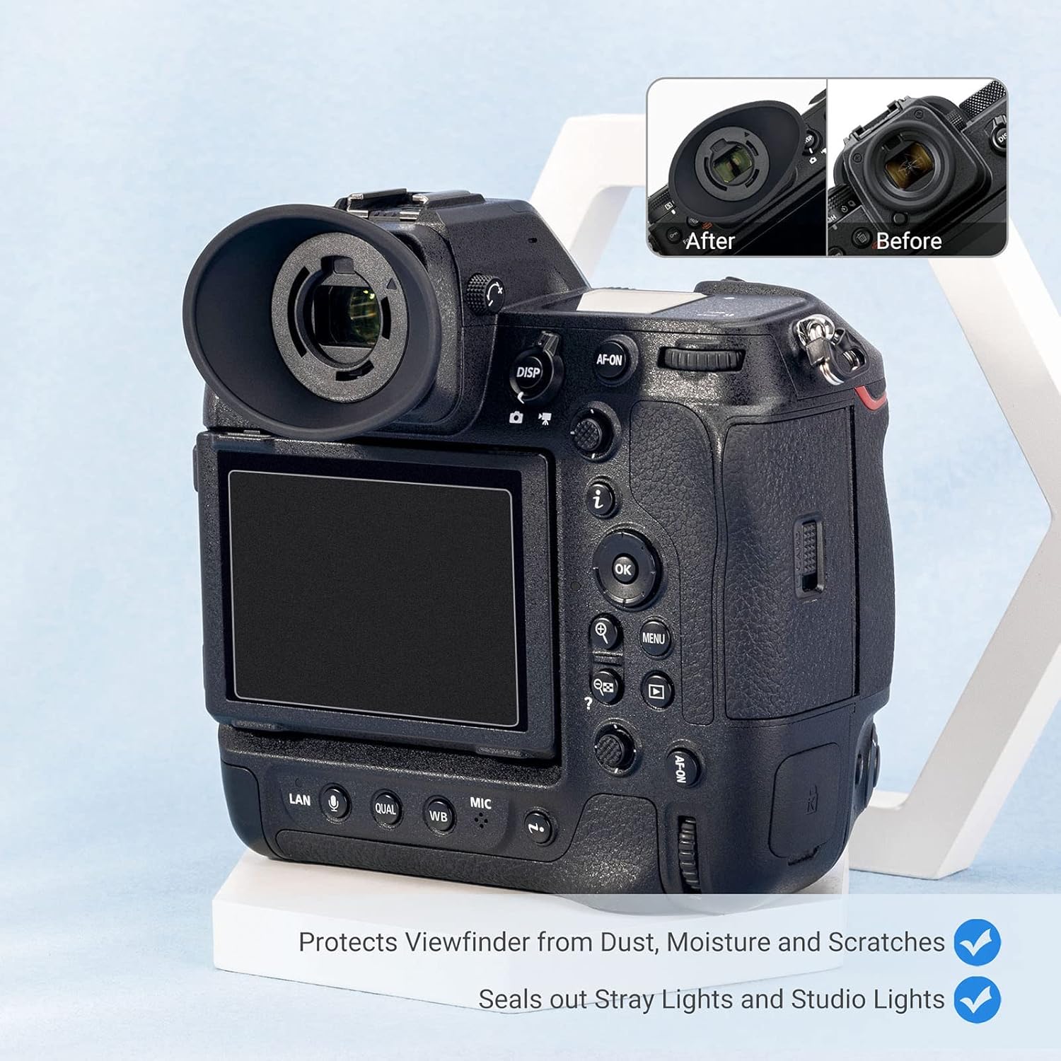 Hoodman Glasses Eyecup for Nikon Z9, Z8 & Zf Mirrorless Cameras For Glasses Eyecup - Image 6