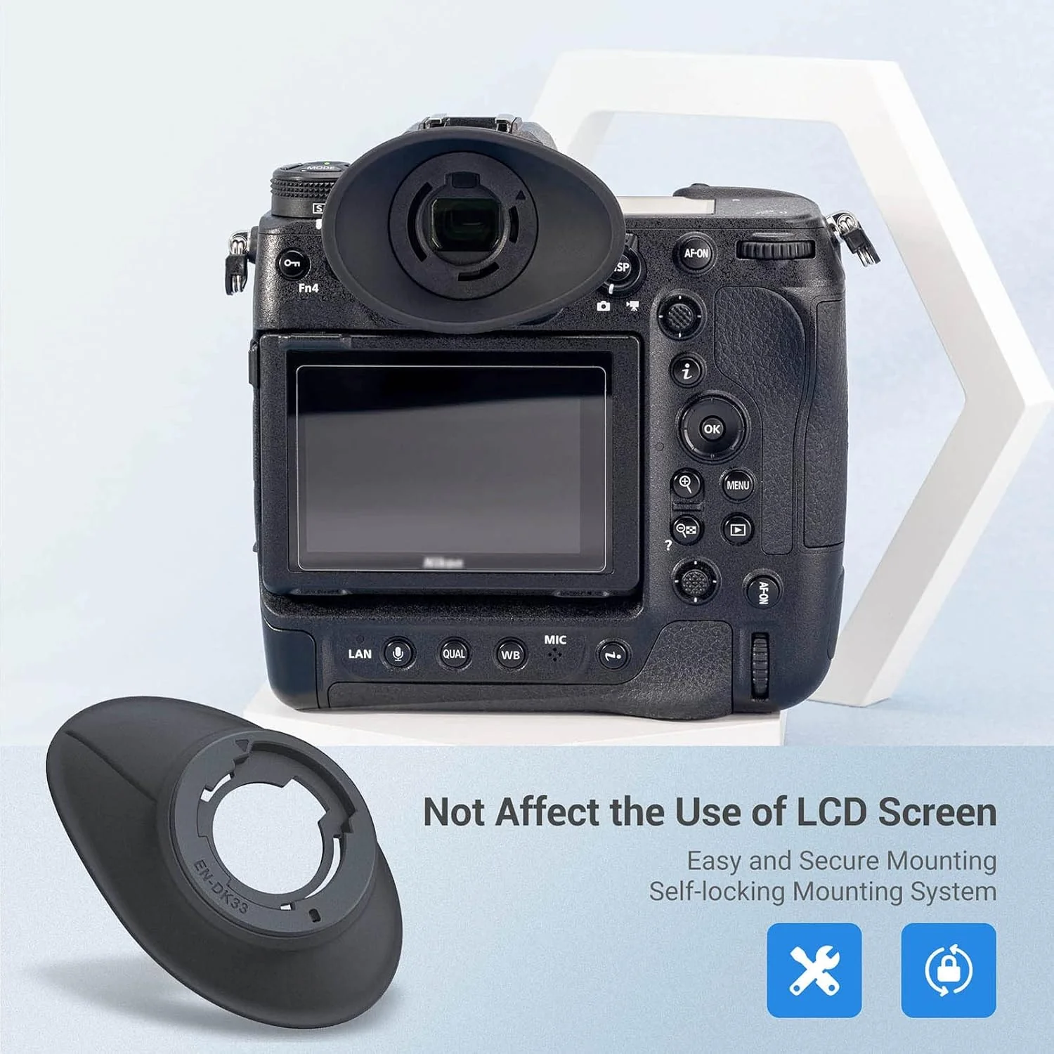 Hoodman Glasses Eyecup for Nikon Z9, Z8 & Zf Mirrorless Cameras For Glasses Eyecup - Image 7