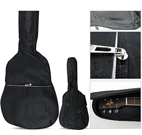 HOT SEAL 5MM Sponge Waterproof Durable Colorful Conventional Guitar Case Bag with Storage (For 40&41 Inch, Black) For 40&41 Inch - Image 3