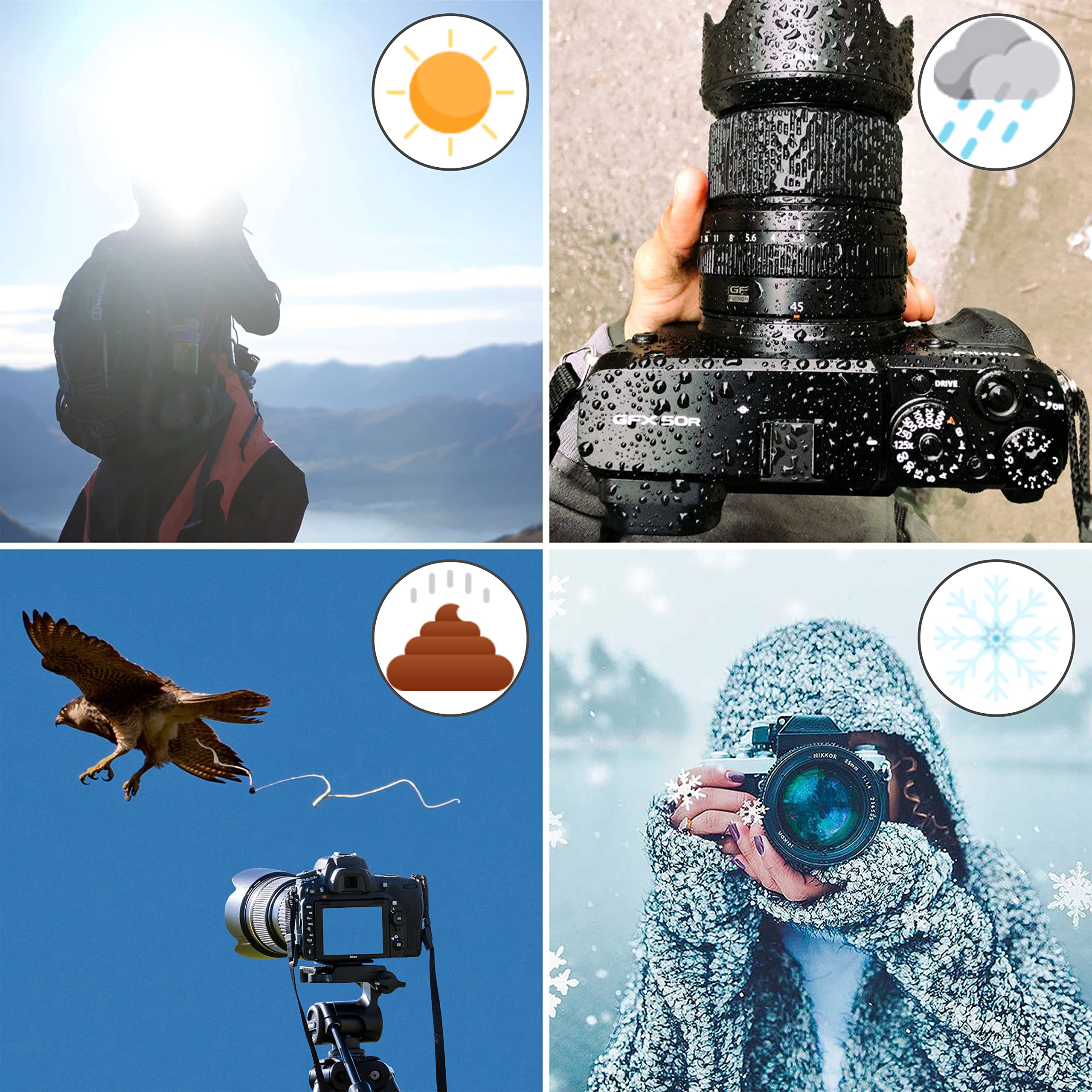 Hot Shoe Umbrella/Sunshade, Protects Camera from Rain, Bird Droppings, Sunlight, Snow, Camera Umbrella, Waterproof Camera Accessory Big - Image 2