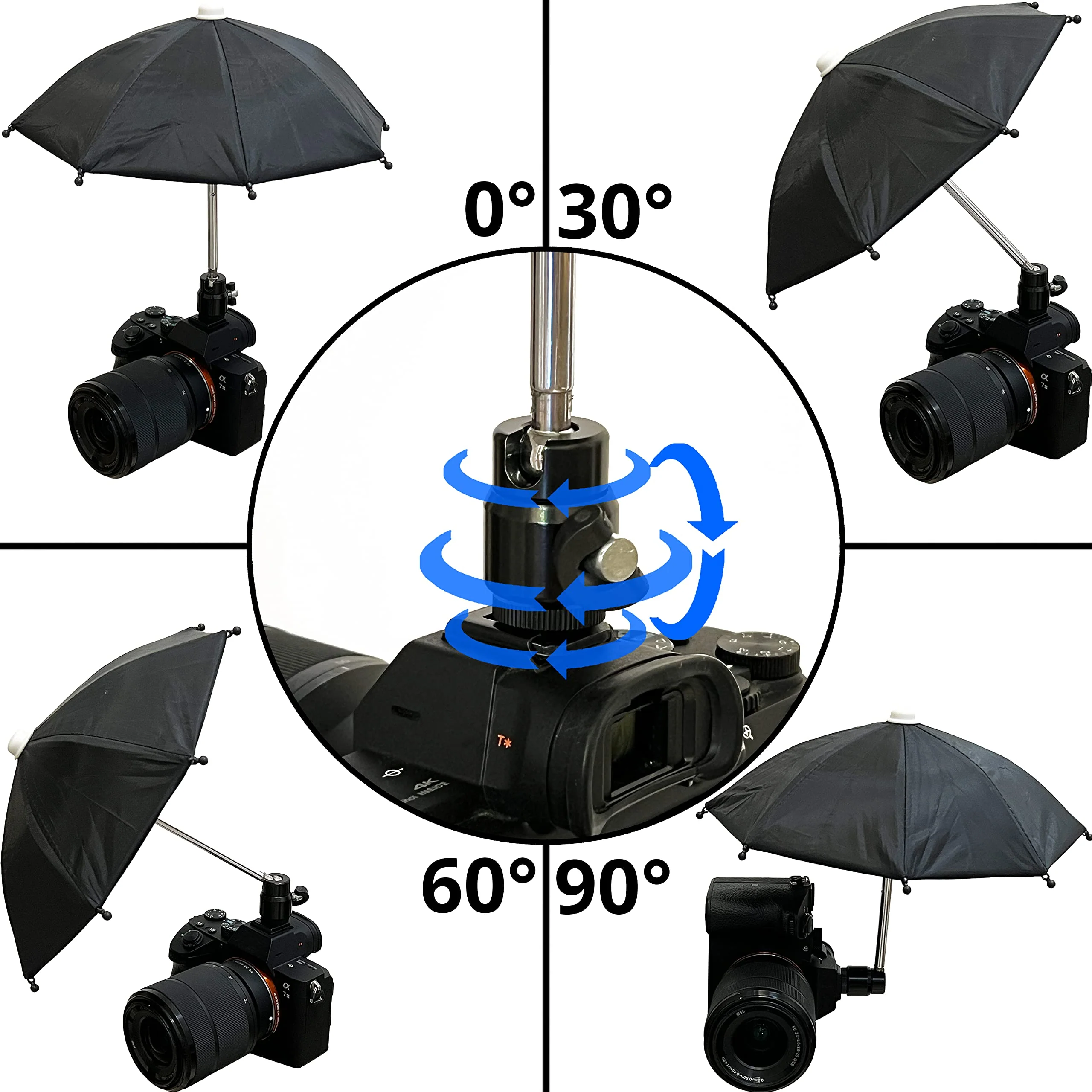 Hot Shoe Umbrella/Sunshade, Protects Camera from Rain, Bird Droppings, Sunlight, Snow, Camera Umbrella, Waterproof Camera Accessory Small-New - Image 3