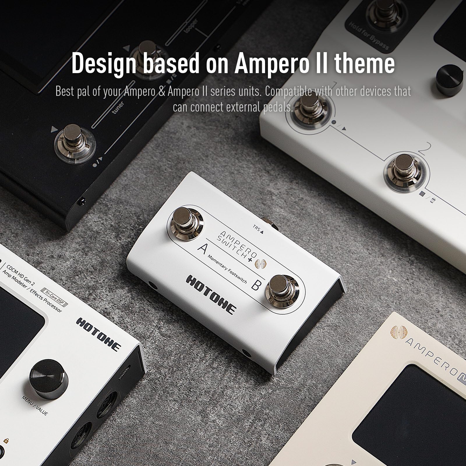 HOTONE Dual Footswitch Pedal Momentary 2-Way Pedal Foot Switch Controller Switch 6.35 mm (Ampero Switch+) - Image 3
