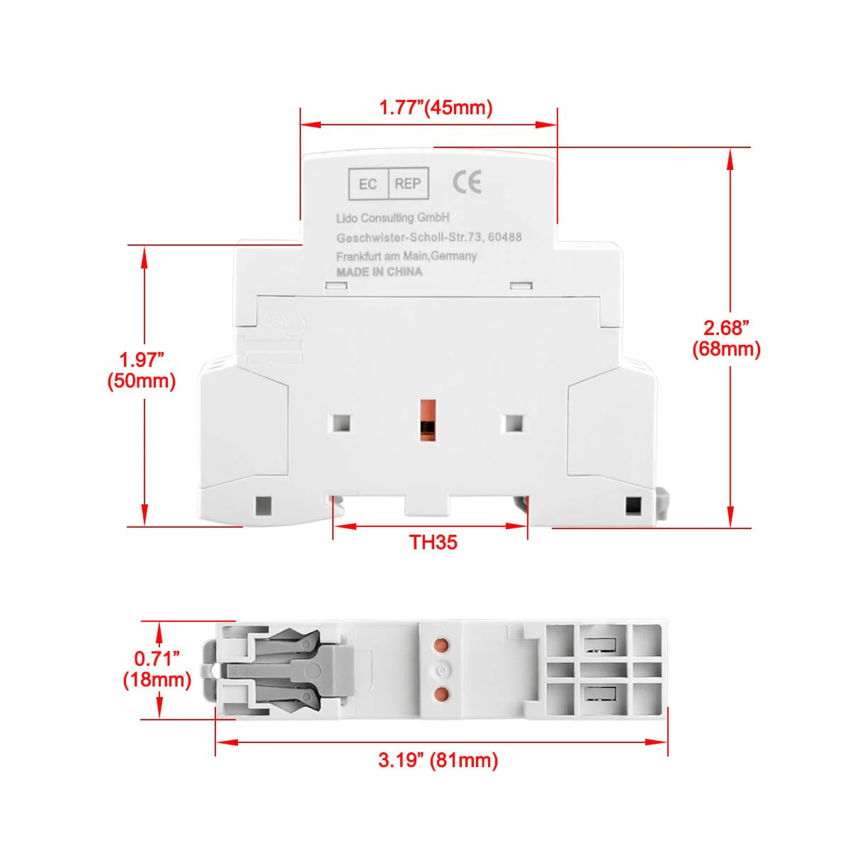 Household AC Contactor, CT1-25, Ie 25A, 2 Pole Two Normally Open, AC 24V Coil Voltage, 35mm DIN Rail Mount - Image 5