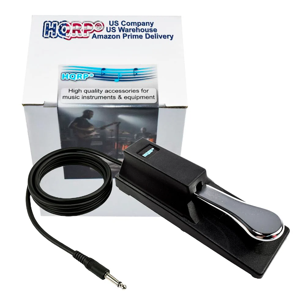 HQRP Sustain Pedal compatible with Yamaha DGX-230 / DGX-530 / DGX-640 / EZ-220; Piaggero NP11 / NP31 / PV60 / NPV80; PSR-E343 / PSR-E443 Keyboards - Image 2
