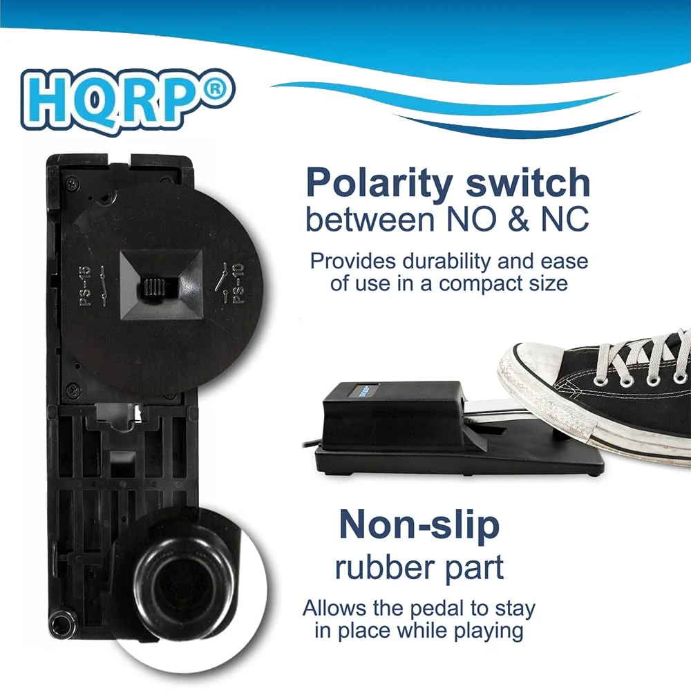 HQRP Sustain Pedal compatible with Yamaha DGX-230 / DGX-530 / DGX-640 / EZ-220; Piaggero NP11 / NP31 / PV60 / NPV80; PSR-E343 / PSR-E443 Keyboards - Image 6