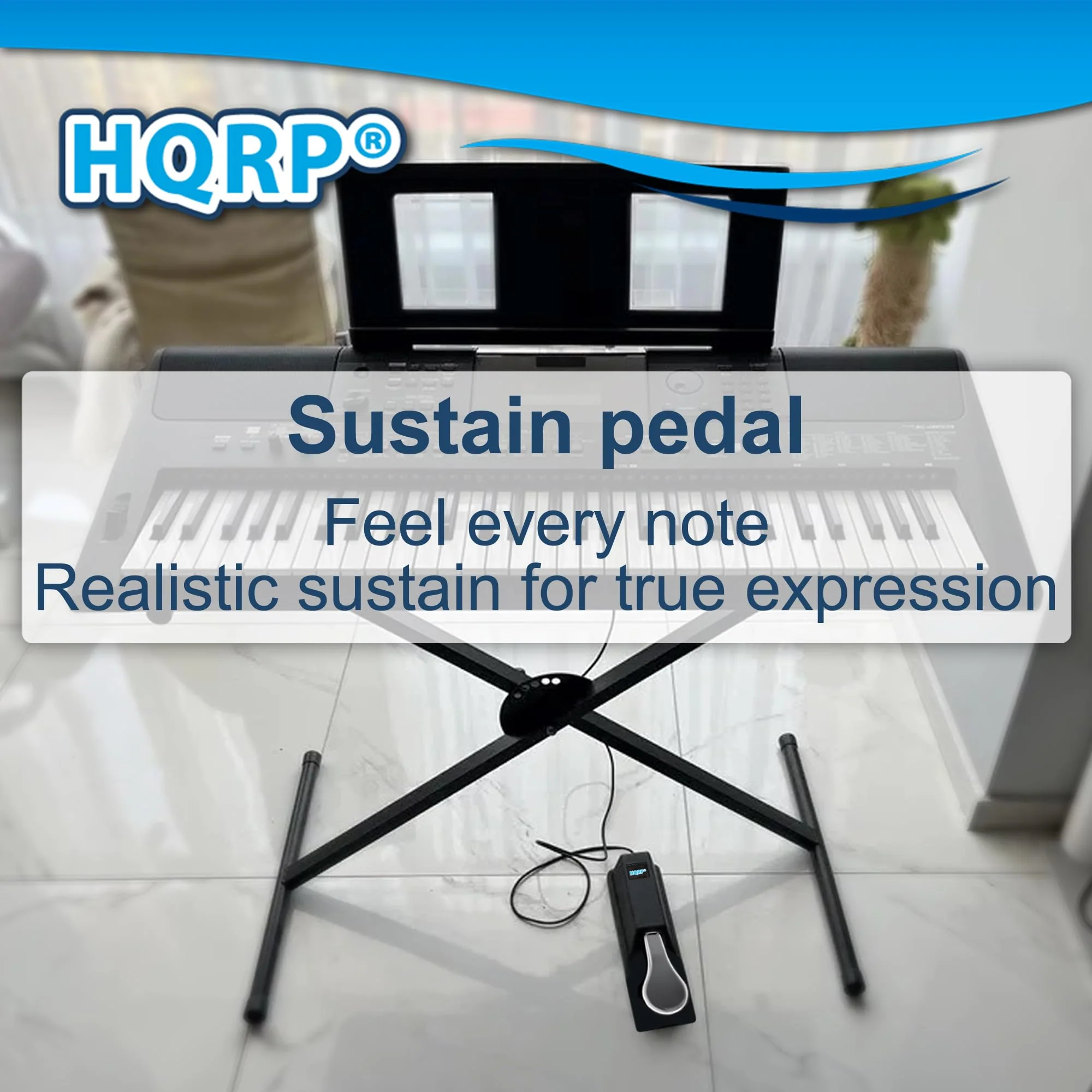 HQRP Sustain Pedal Piano Style compatible with Williams Allegro/Legato/Encore/Etude Mk2 Keyboard Footswitch, Damper Pedal - Image 8