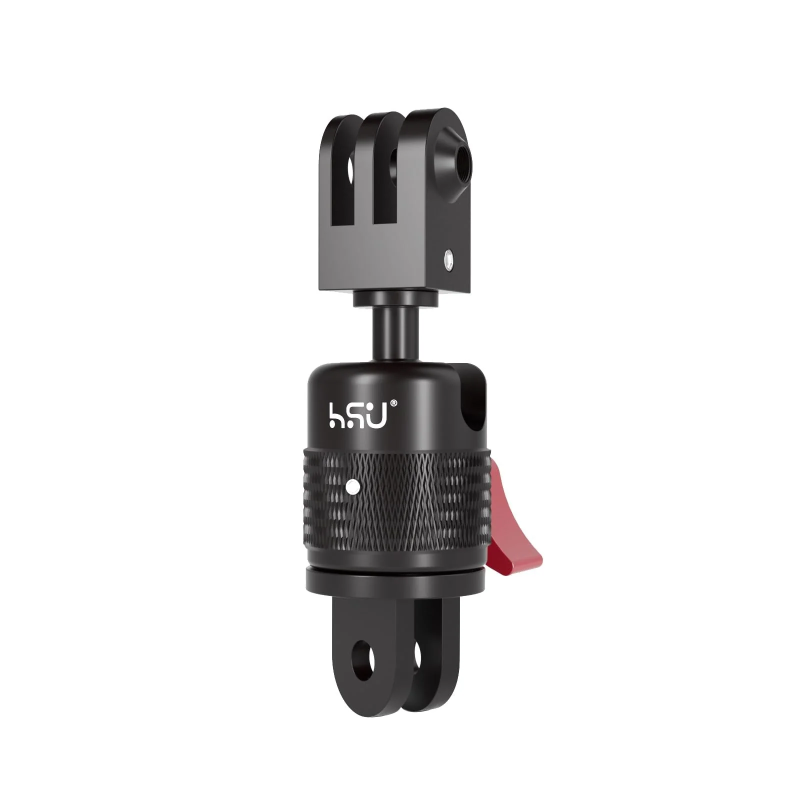 HSU 360 Degree Rotation Camera Mount, Aluminum Vertical Bracket Tripod Adapter Compatible with GoPro Hero 12/11/10/9/8/7/6/5 AKASO Campark DJI Osmo Action 4/3 and Other Action Cameras