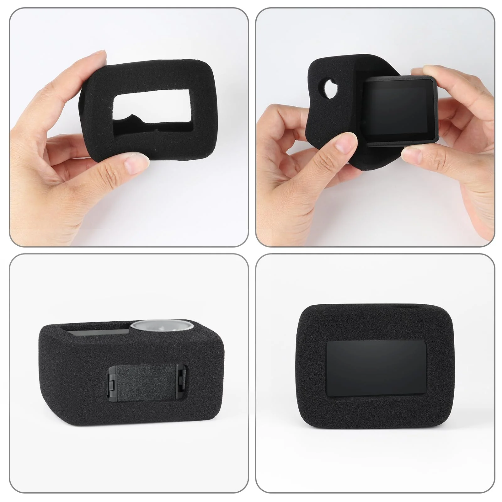 HSU Windslayer Cover for DJI Osmo Action 4/3 Action Camera, Windslayer Cover Housing Frame Case, Video Noise Reduction Accessory (2 Pack) - Image 3