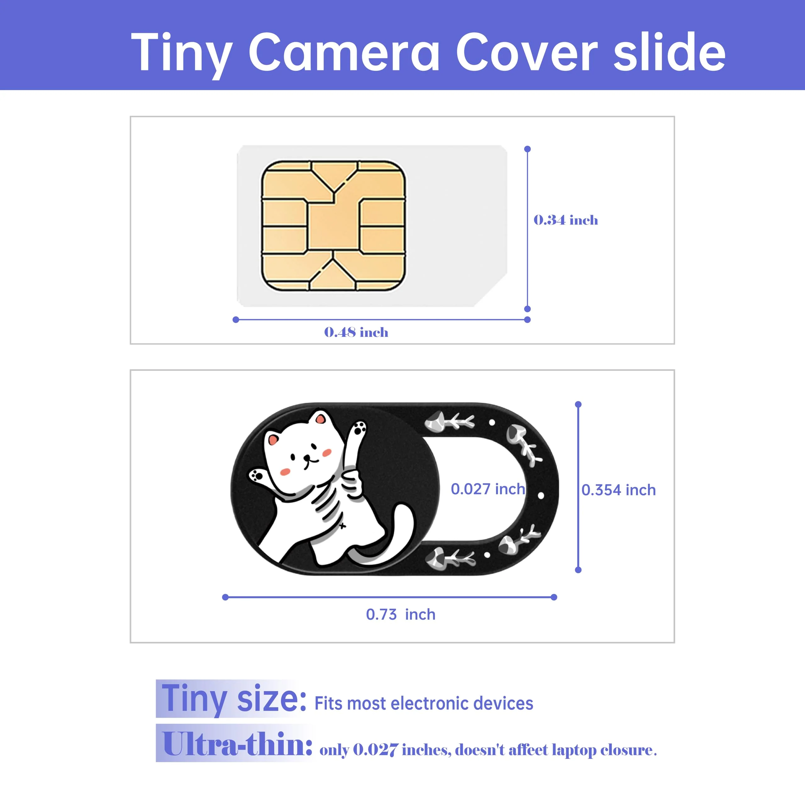 Hug Me Cat 3-Pack Laptop Camera Cover Slide - Cute Webcam Cover for MacBook Pro/Air, Dell, iPad, iPhone, iMac - Computer Camera Blocker, Mac Camera Cover Slide, Laptop Webcam Cover, iPad Accessories - Image 5
