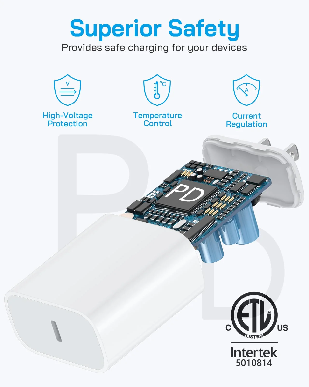 i Phone 15 Charger Fast Charging-20W USB C Wall Charger Block with 6Ft Type-C to Type-C Cable for i Phone 15/15 Pro/15 Plus/15 Pro Max, i Pad Pro/Air & More White - Image 4