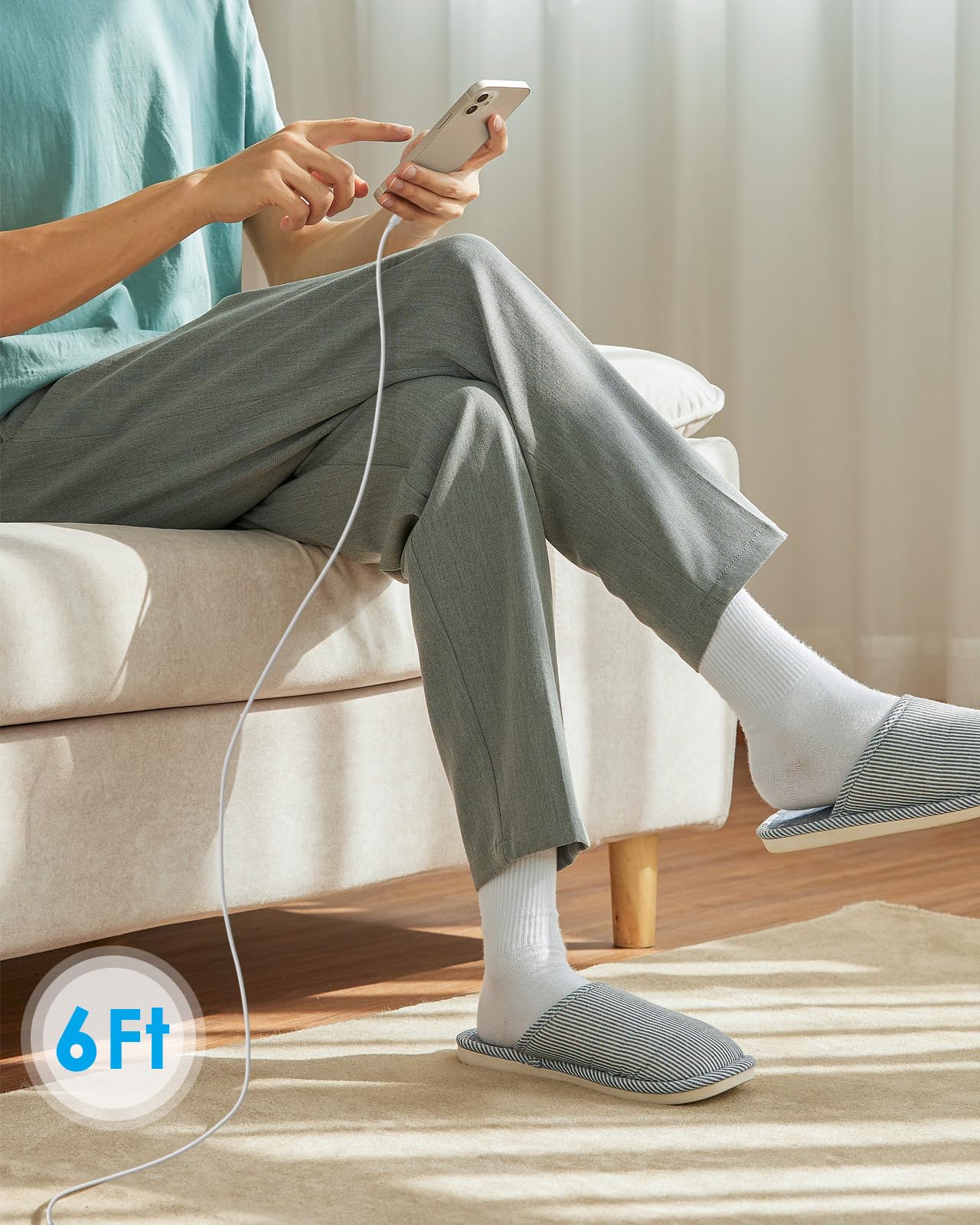 i Phone 15 Charger Fast Charging-20W USB C Wall Charger Block with 6Ft Type-C to Type-C Cable for i Phone 15/15 Pro/15 Plus/15 Pro Max, i Pad Pro/Air & More White - Image 6