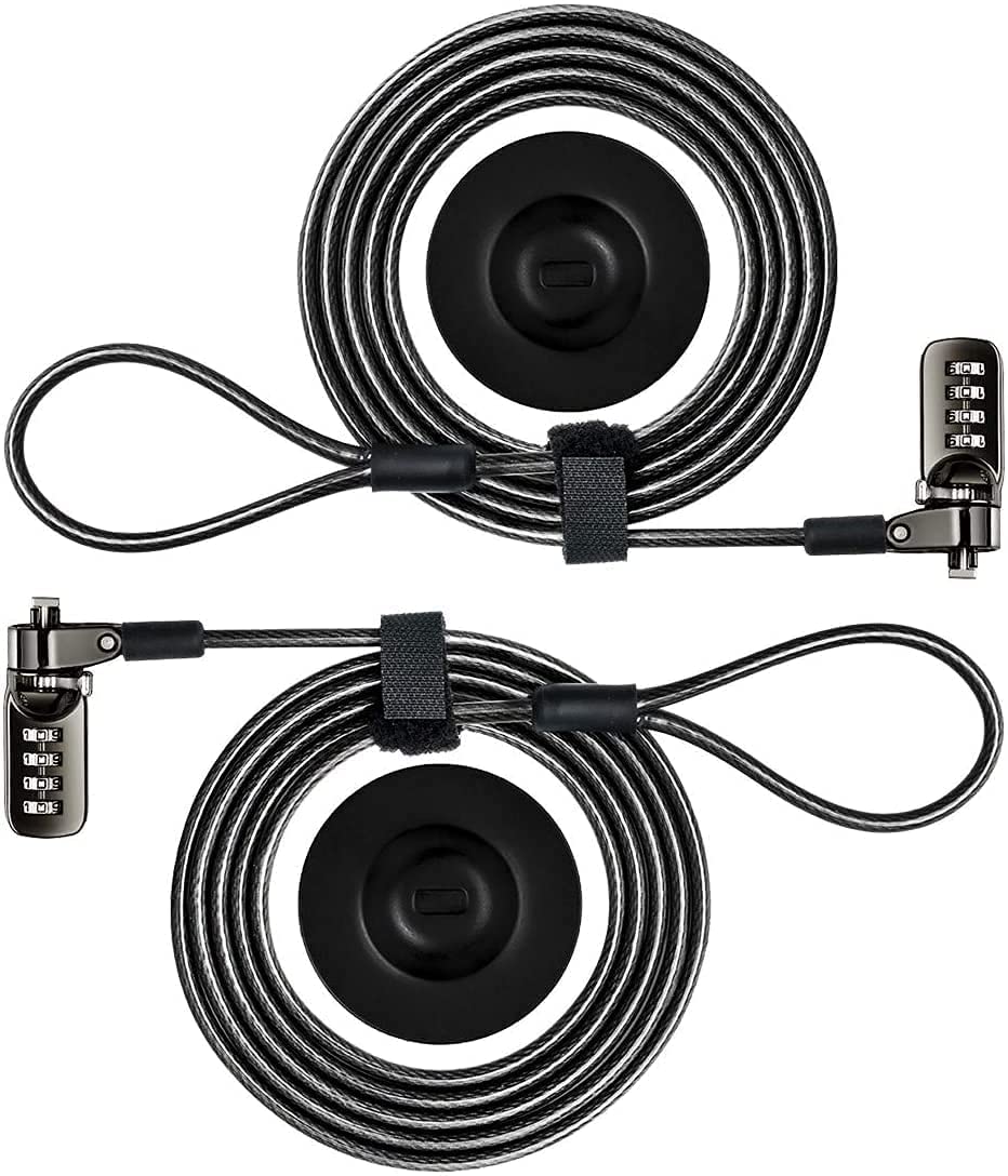 I3C Laptop Cable Lock, 4 Digital Combination Lock, Security Computer Cable Lock, Anti Theft Combination Lock for iPad Tablet Laptop MacBook Dell HP Lenovo Samsung Android and Other Device (2set) Universal Combination Lock-value set (2pcs) password+black