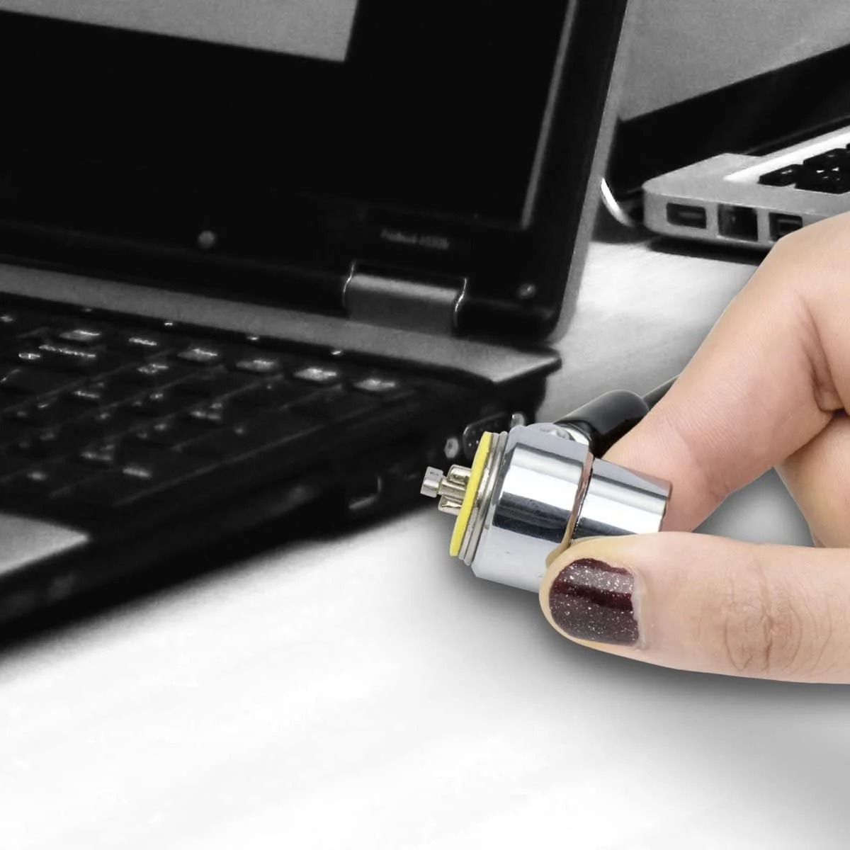 I3C Laptop Cable Lock Hardware Security Cable Lock Anti Theft Retractable Lock for iPad Tablet Laptop MacBook Dell HP Lenovo Kindle Surface Samsung Android and All Other Notebooks and Tablets(5pack) Universal Retractable Lock - Image 3