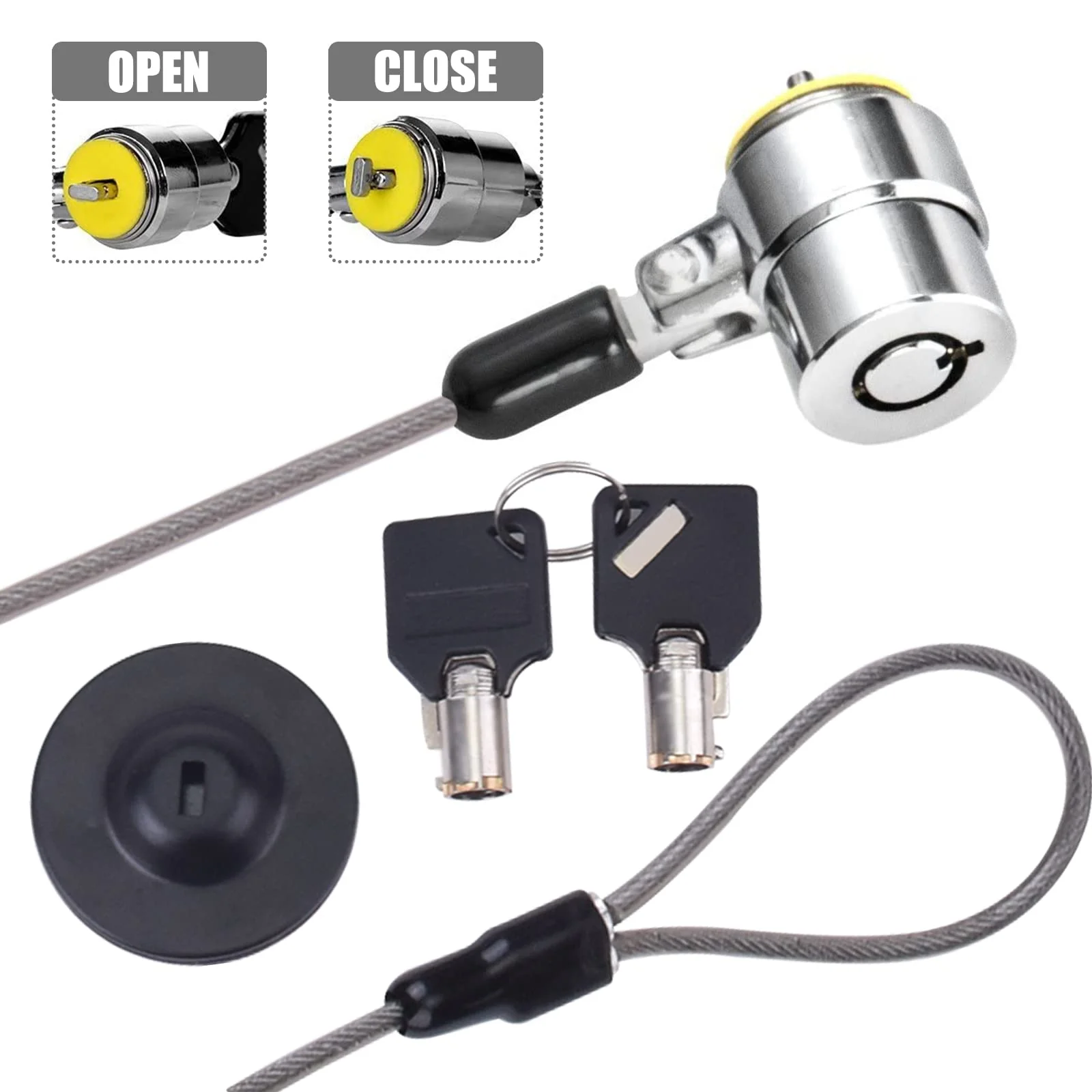 I3C Laptop Cable Lock Hardware Security Cable Lock Anti Theft Retractable Lock for iPad Tablet Laptop MacBook Dell HP Lenovo Kindle Surface Samsung Android and All Other Notebooks and Tablets(5pack) Universal Retractable Lock - Image 5