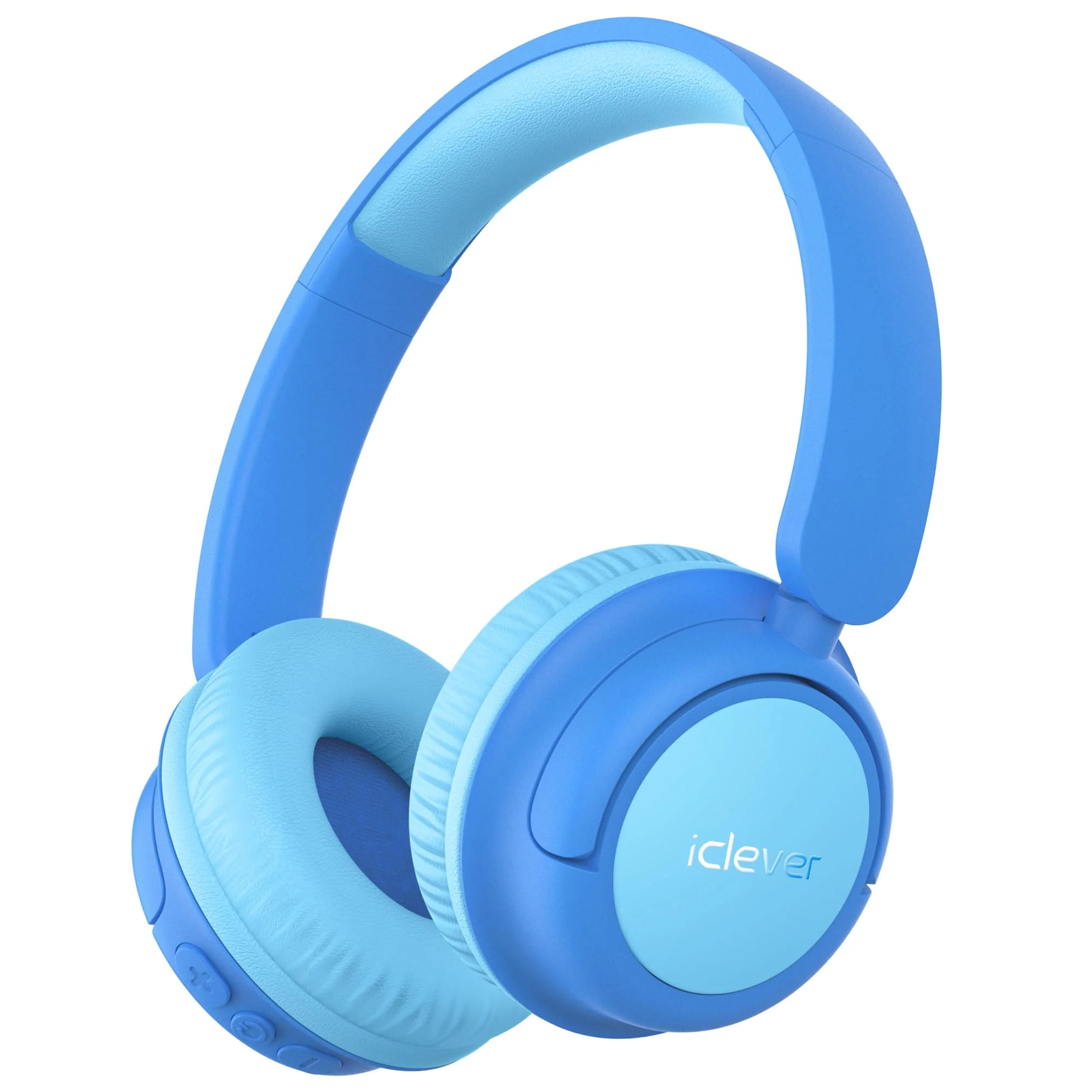 iClever BTH22 Kids Bluetooth Headphones, 60H Play Time, 74/85 dBA Safe Volume, Bluetooth 5.4, USB C, Over Ear Kids Headphones Wireless with Mic AUX Cord for iPad/Tablet/Travel/School, Blue