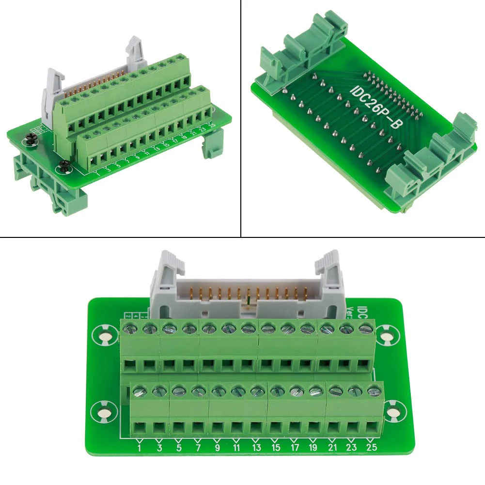 IDC26P DIN Rail Module, DIN Rail Breakout Board Module Terminal Block Module 26-Pin 5mm Interface Module with Plug Breakout Board - Image 5