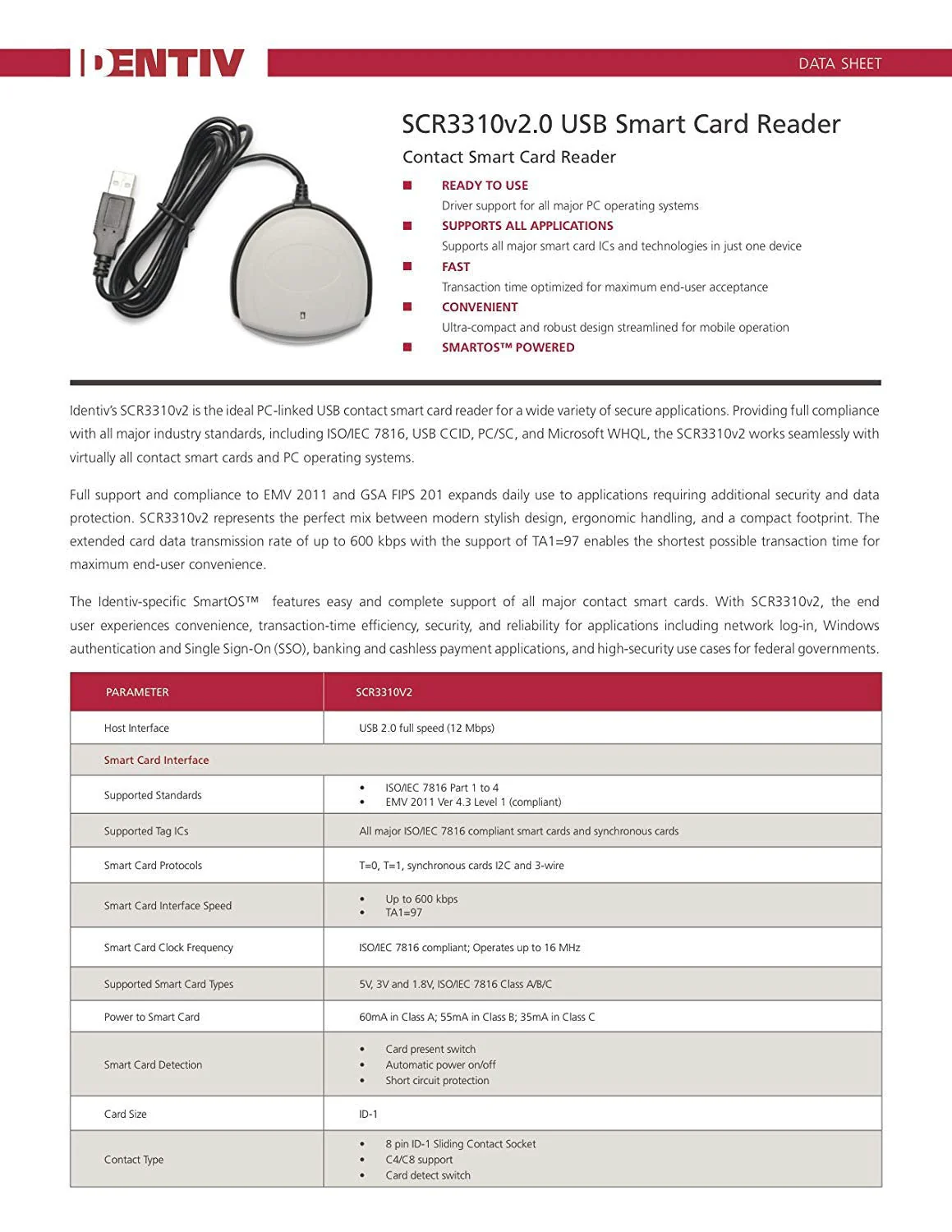 Identiv SCR3310v2.0 USB Smart Card Reader USB A - Image 5