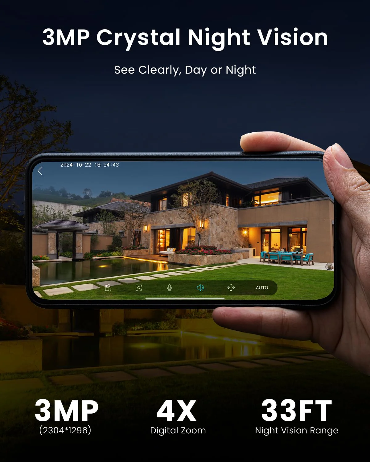 ieGeek Security Cameras Wireless Outdoor Pan Rotating 180° Home Security Cameras, 2.4G WiFi Camera Battery Powered with 2K Color Night Vision, Smart AI Detection, 2-Way Audio, Local/Cloud Storage,IP65 White-1 Pack - Image 4