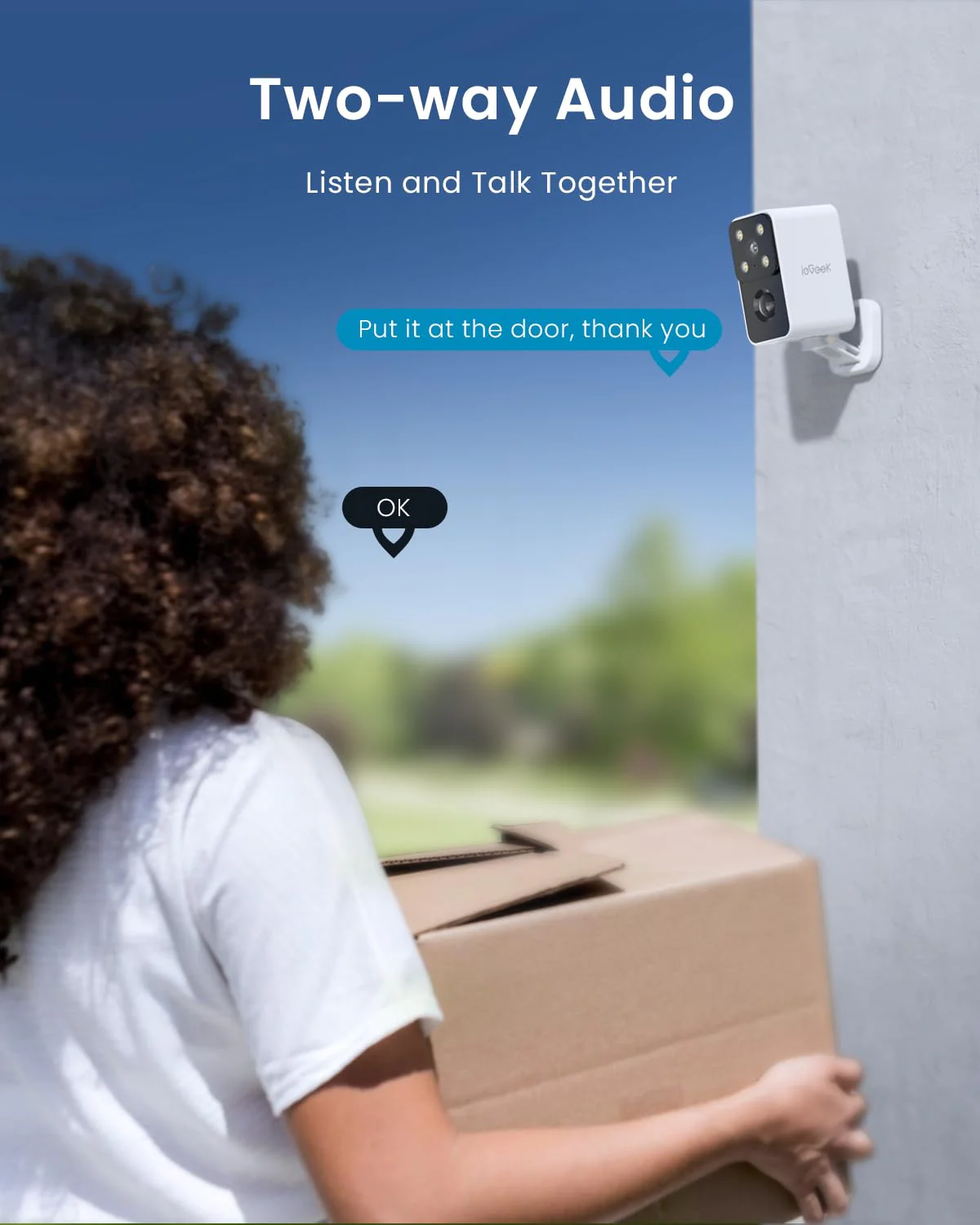 ieGeek Security Cameras Wireless Outdoor Pan Rotating 180° Home Security Cameras, 2.4G WiFi Camera Battery Powered with 2K Color Night Vision, Smart AI Detection, 2-Way Audio, Local/Cloud Storage,IP65 White-1 Pack - Image 8
