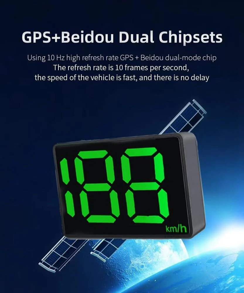 ikasus Car Hud GPS Speedometer Digital Speed Meter with MPH Speed,USB Plug and Play, Head Up Display Driving Direction, OverSpeed Warning for Cars Trucks AUTO-QA4497X#MPH-WJYQ-07 - Image 3