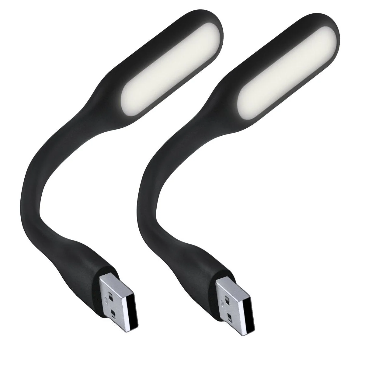 iMBPrice (2 Pack) Portable Mini USB Led Lamp Light (Warm White) with Flexible Adjust Angle for PC & Mac/Laptop/Power Bank - Black