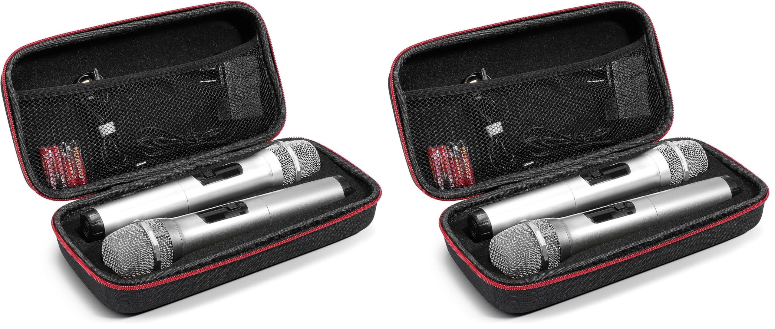 IMIKEYA Case: Portable Storage Box Case Hard EVA Cover Carrying Bag Dual Handheld Mic Shockproof with Zipper Hard Travel (Pack of 2) 30x15cm (Pack of 2)
